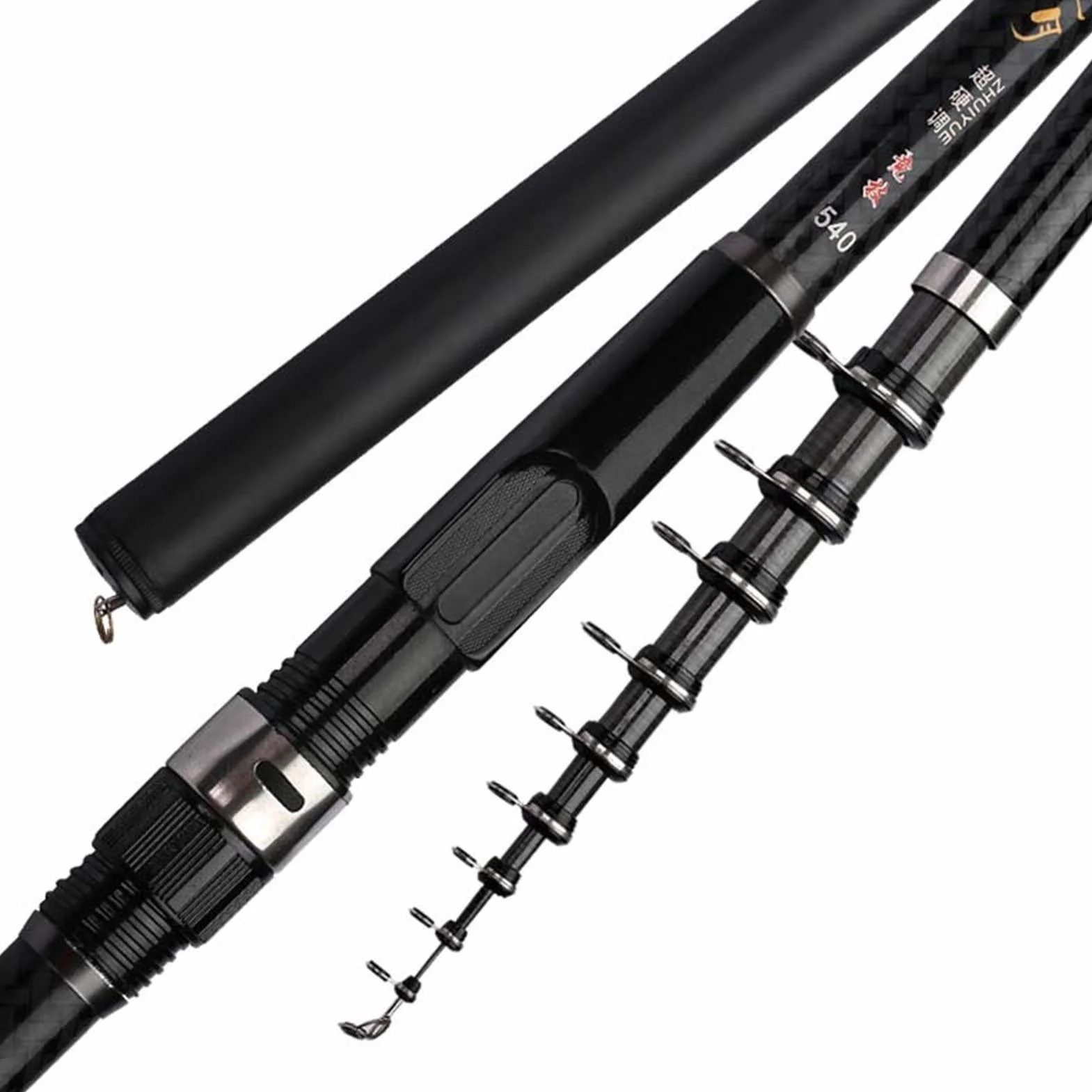 Caña para mar, caña de pescar de carbono Rock Fishing 3,6 m 4,5 m 5,4 m 6,30 m 7,2 m mar ultraligera rígida (4,5 m)