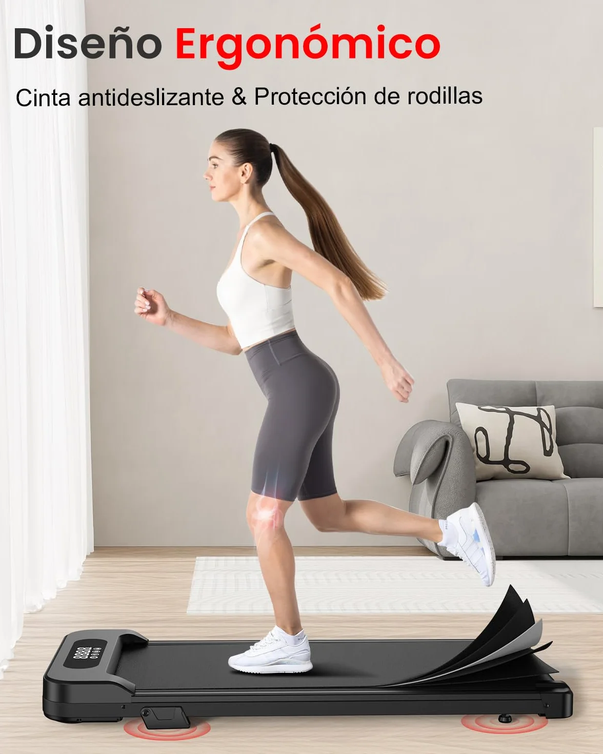 HomeFitnessCode Cinta de Correr y Andar 3 en 1 con Inclinación 7% – Caminadora Eléctrica Silenciosa, 8 km/h, Motor 2,5CV, Sistema de Amortiguación, Pantalla LCD, 130 kg – Hogar y Oficina