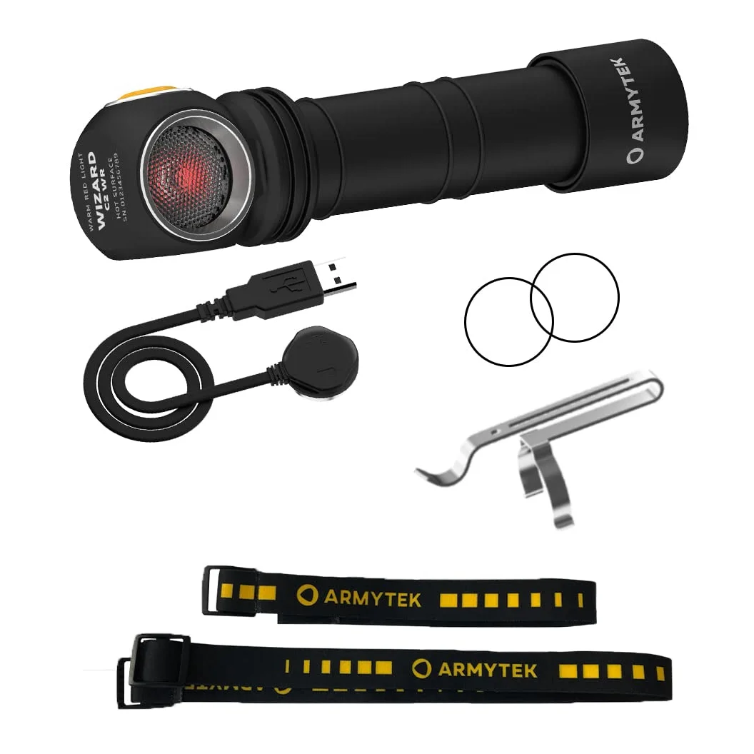 Linterna frontal LED Nueva Armytek Wizard C2 WR blanco frío y rojo Multifunción Recargable por USB + Batería 18650 Li-Ion