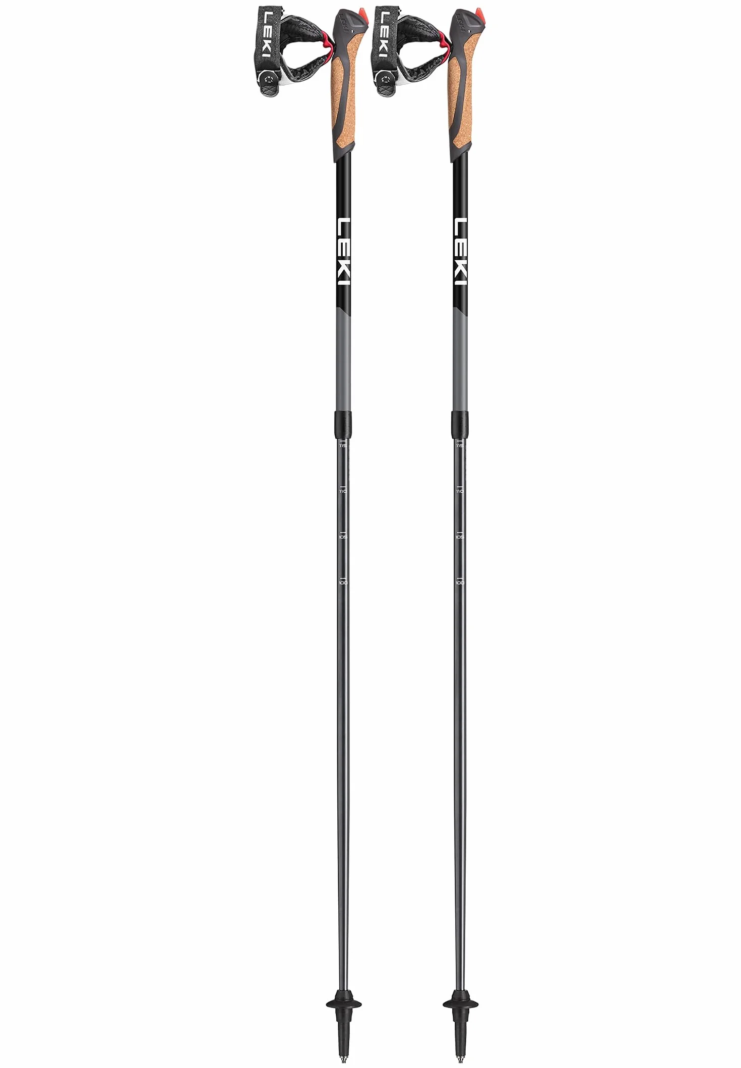 Leki Spin - Bastones telescópicos de Trekking (110-130 cm), Color Negro