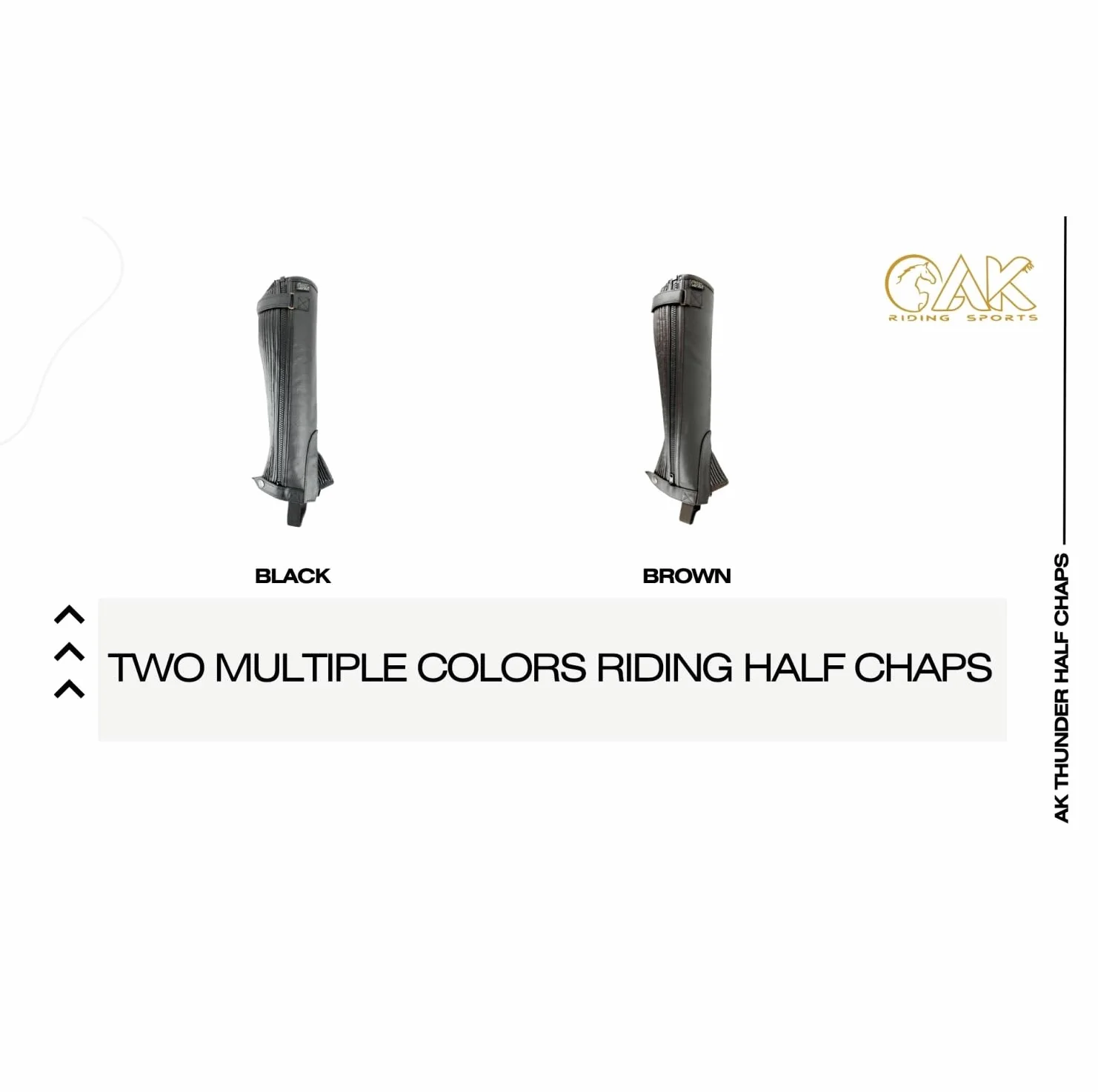 AK Thunder AKRS-1032 Medias chaparreras de cuero para equitación