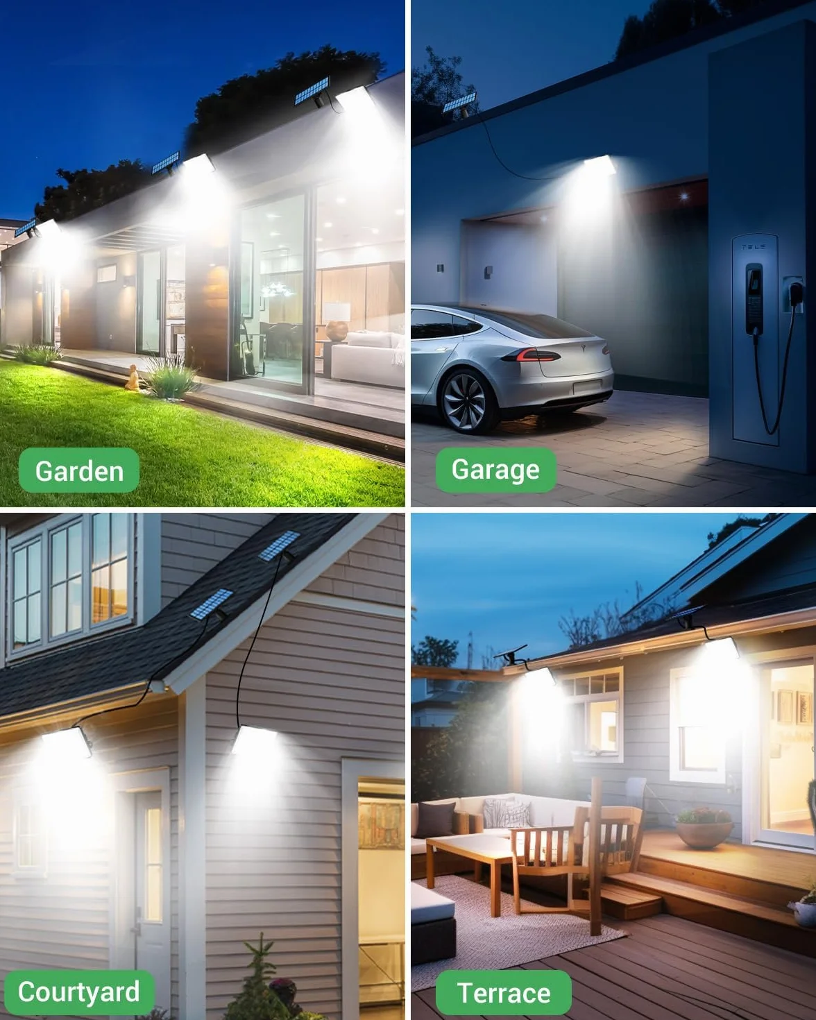 LOTMOS 2 Paquete Luz Solar Exterior Jardin, 342LED, Mando a Distancia, Sensor Movimiento, IP65 Impermeable