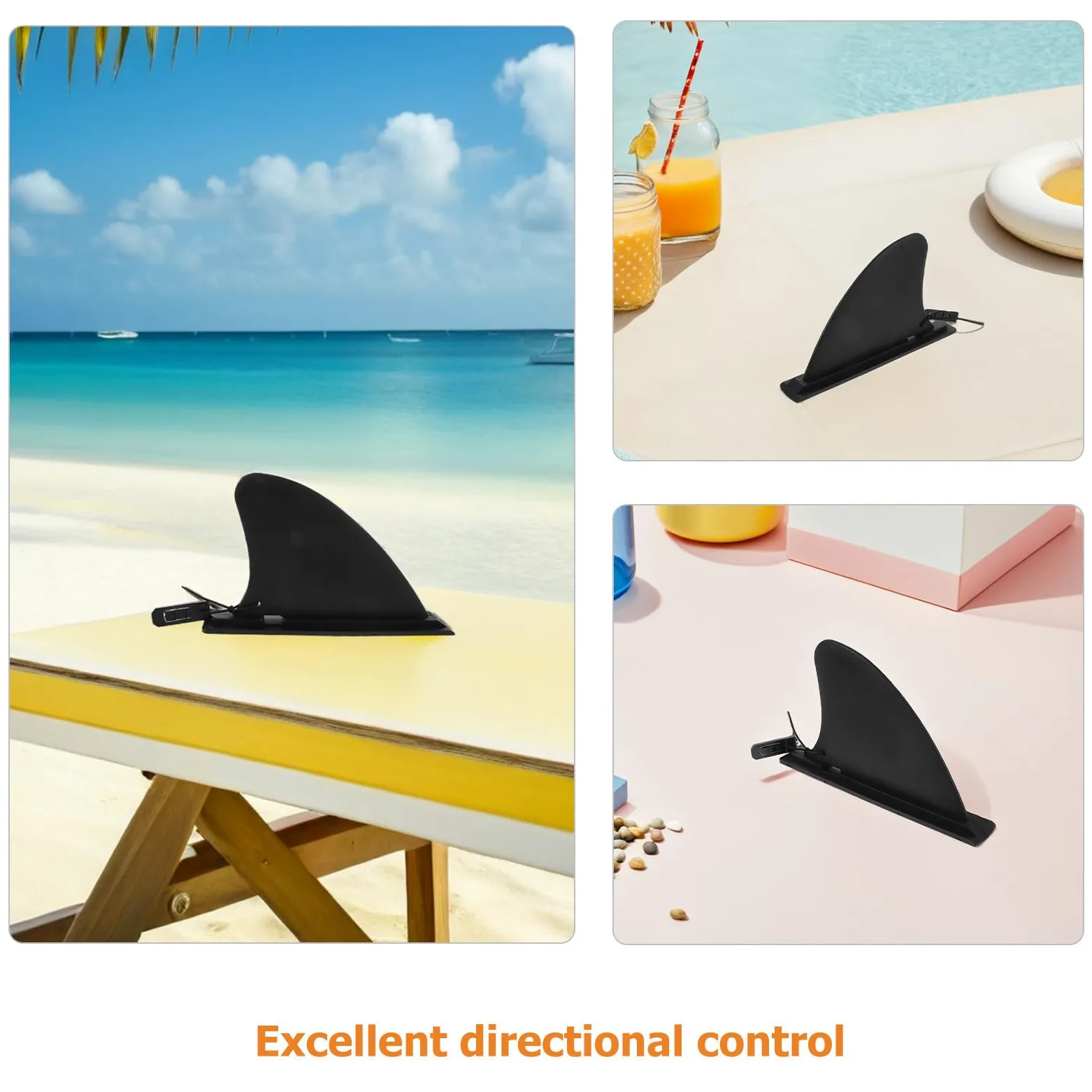 Mikikit Accesorios para Tablas de Paddle Surf y Kayak, Juego de 4 Aletas Desmontables de 4,5 Pulgadas, Diseño Hidrodinámico y Sistema de Fijación Rápida para Aguas Poco Profundas