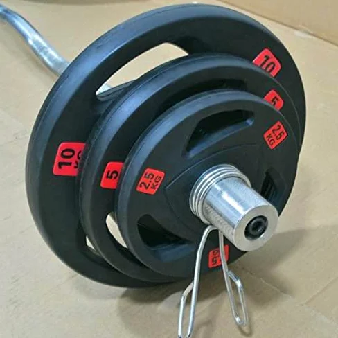 2 "Placas de peso olímpico, 3 orificios de 3 orificios de 50 mm Diámetro de la mano Placas de barra de goma, placas de hierro fundido Inicio Equipo de gimnasio, for levantamiento de pesas