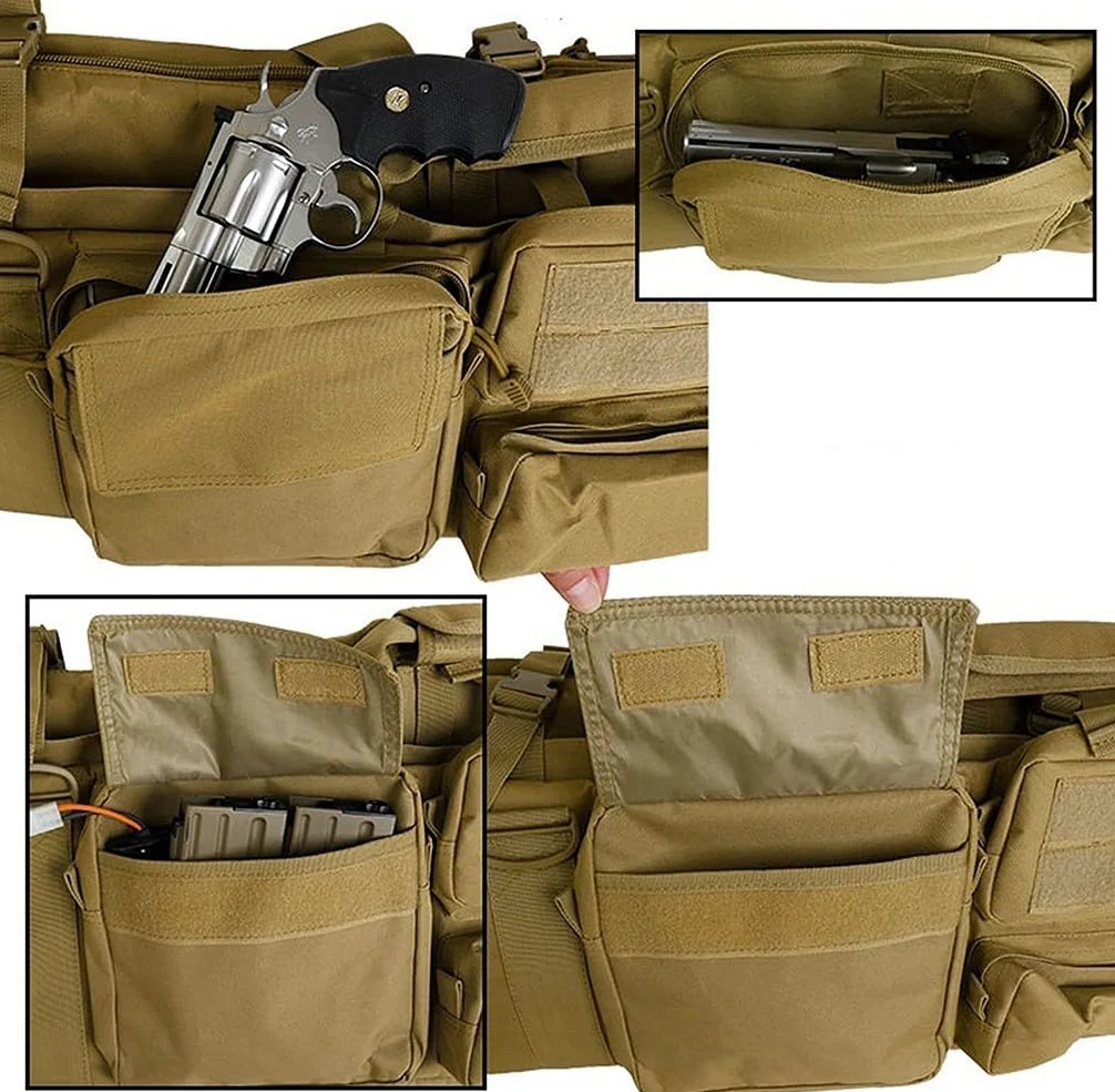 Bolsa Táctica Doble Larga para Rifle, Outdoor Bolsa De Pistola De Fusil M249 De 39 Pulgadas, Funda De Transporte CS Caza Tiro Paintball con Correa De Hombro Portátil