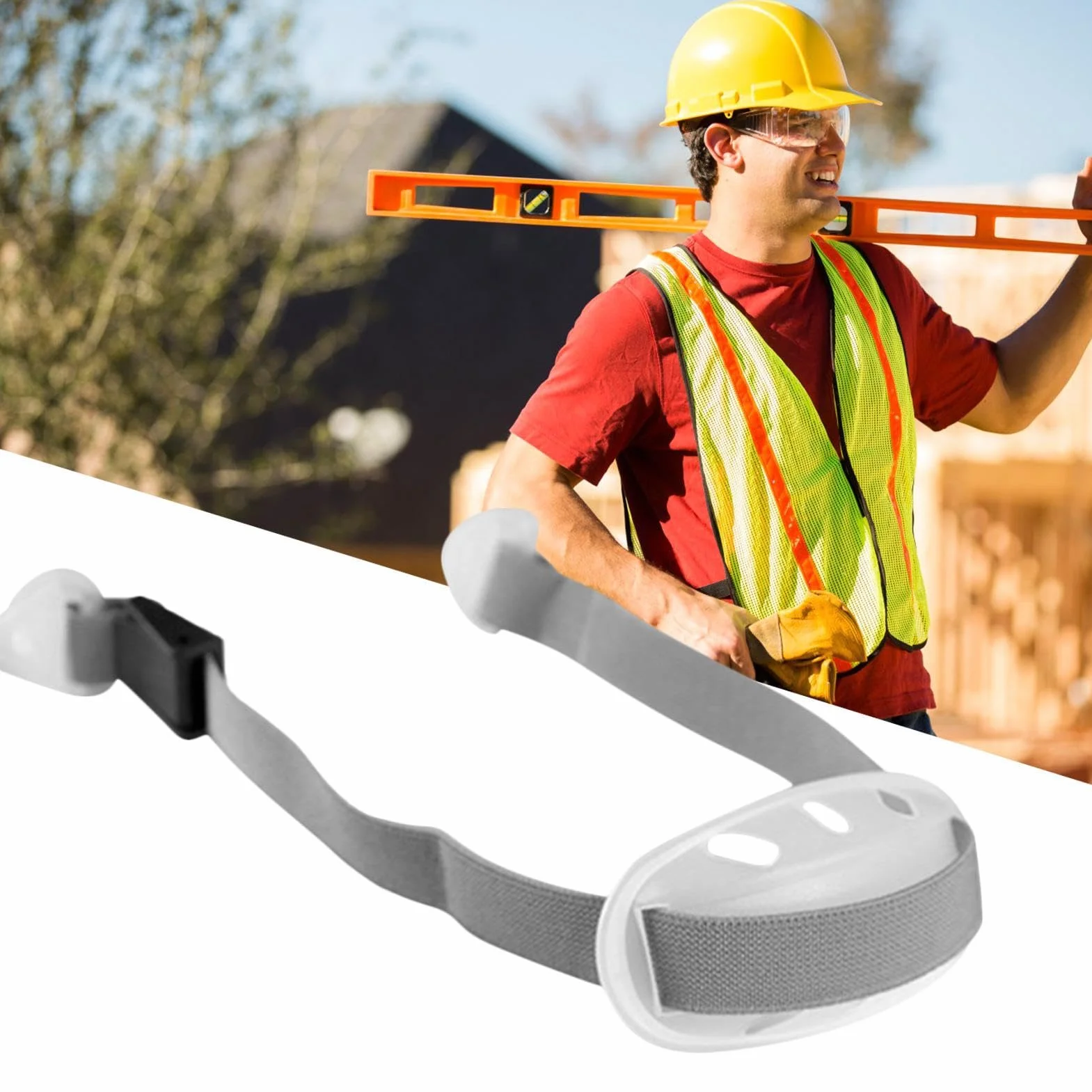 Correa de barbilla ajustable para casco de seguridad con hebilla protectora transpirable