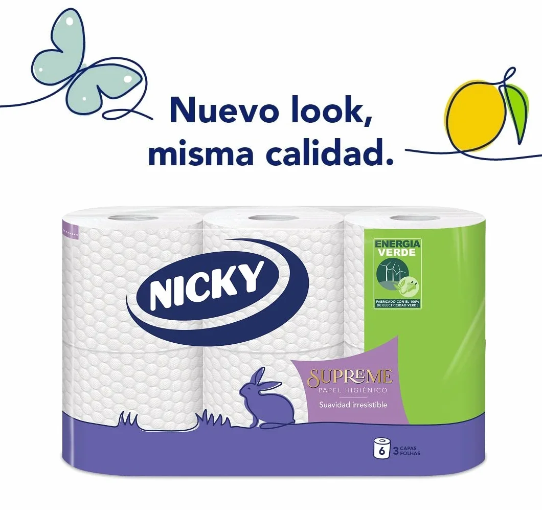 Nicky Supreme Papel Higiénico 42 Rollos 3 Capas 160 Servicios por Rollo FSC