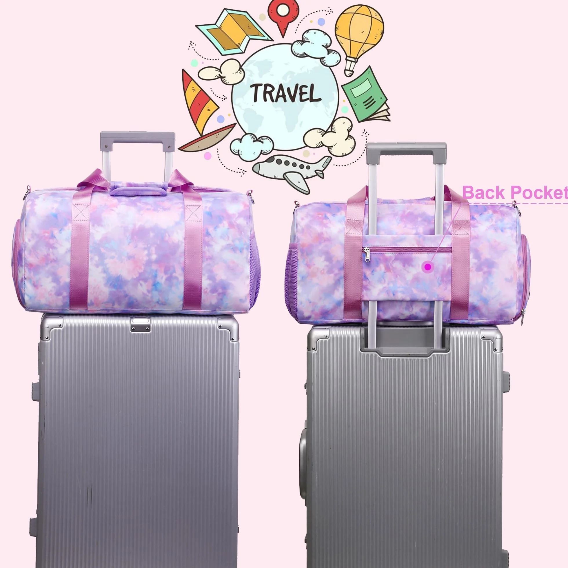 Bolsas de Deporte Infantiles Bolsa Deporte Niña Bolsa Viaje Mujer Bolsas Gimnasio Bolsa Danza con Compartimento