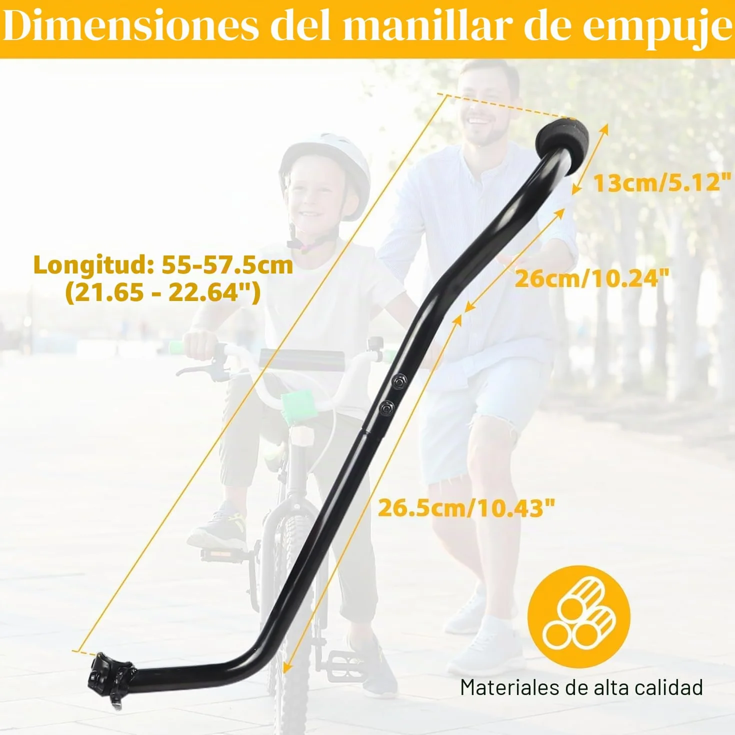 ZUKKA Barra de empuje para entrenamiento de bicicleta para niños, barra de empuje para niños, para aprender