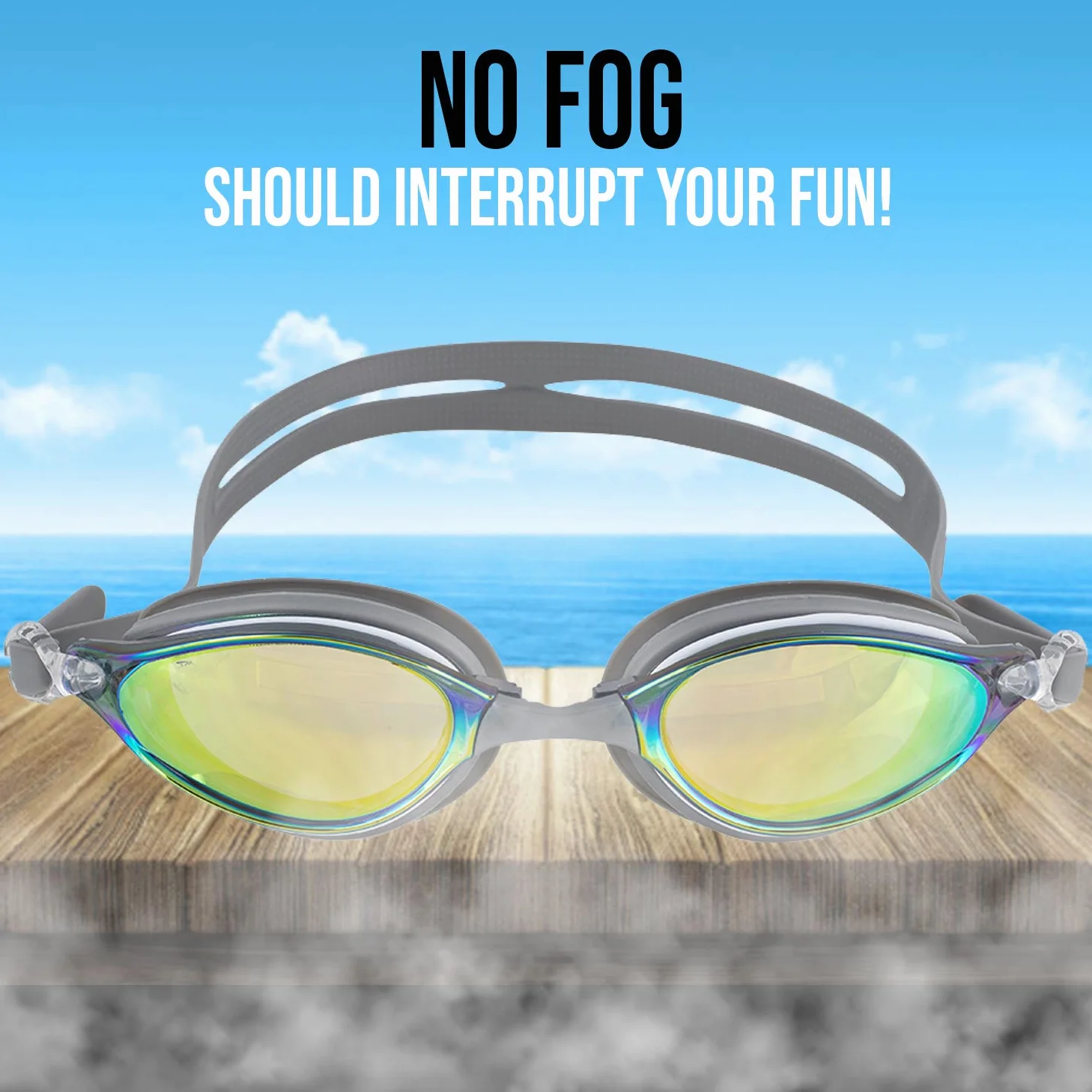 Gafas de natación Anti fugas), lentes de espejo con protección UV – Tapones para los oídos & incluye funda – Talla única – por splaqua