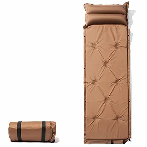 Colchoneta de dormir doble autoinflable con almohada, impermeable, compacta para mochileros, senderismo, camping