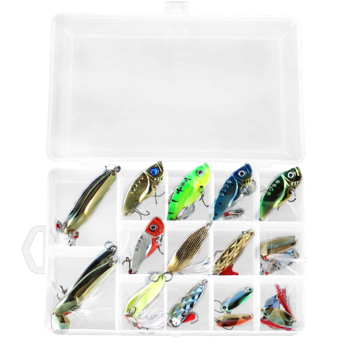 21Pcs Kits de señuelos para Pesca, LAEMALLS Cebos Artificiales de Pesca Cebo Duros/Suaves, Ojos 3D, Accesorios Cebos Articulos de Pesca para la Pesca, Trucha, Bagre, Bass, Salmón y Lucio#2