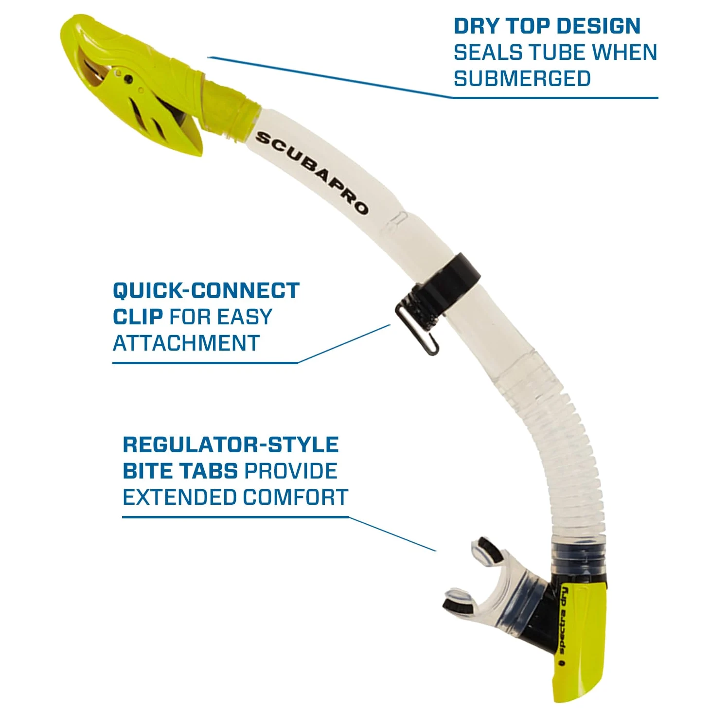 Scubapro Spectra Dry Snorkel, Amarillo Kit de regulador para Buceo en Agua fría Unisex-Adult, Yellow, One Size