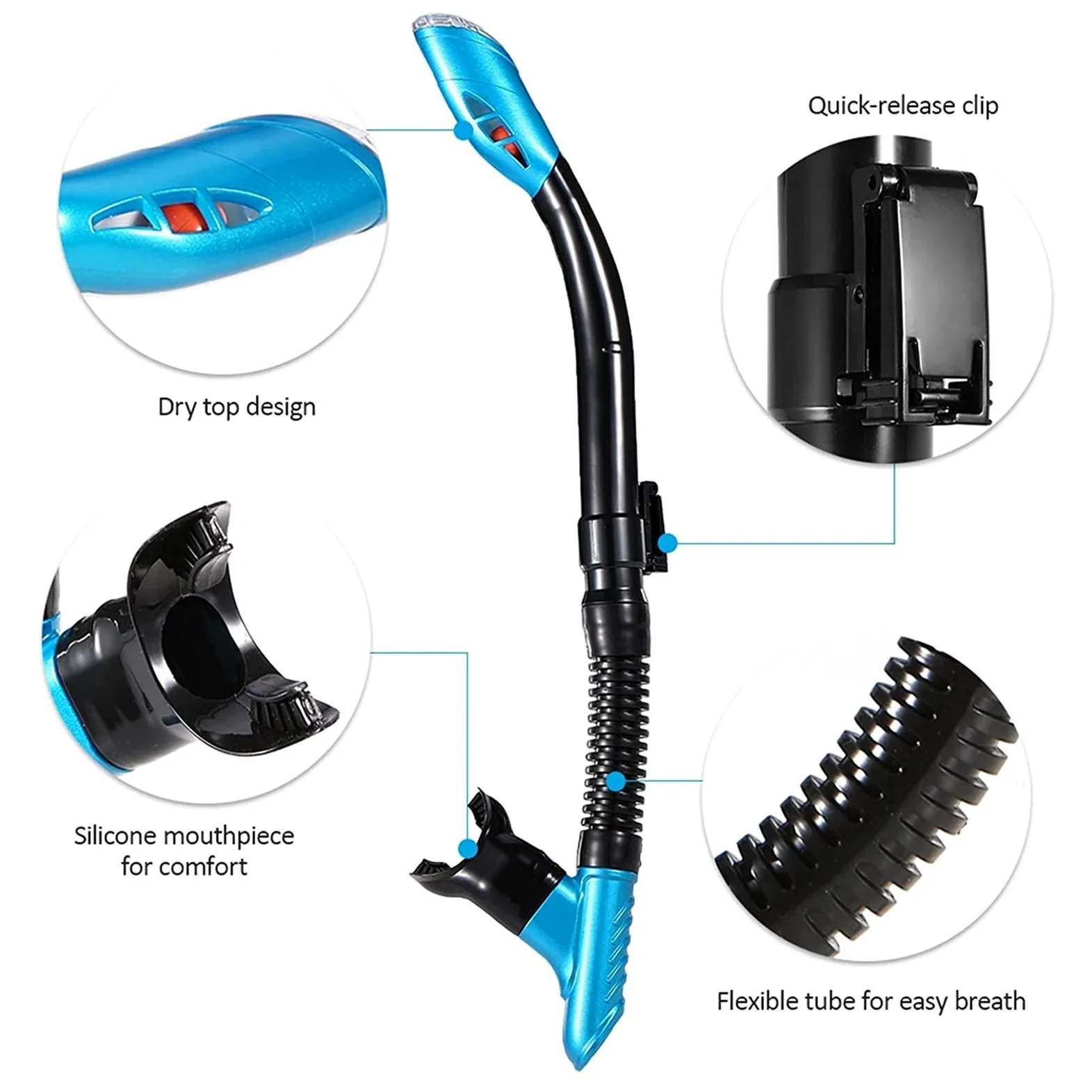 Máscaras de Buceo Gafas de natación Juego de Tubos de Snorkel seco Anti Niebla Gafas de Buceo Profesionales para Hombres Mujeres