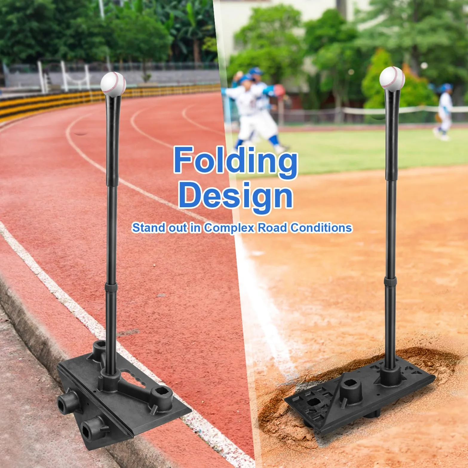 Genérico Bate De Bateo para Sóftbol - tee De Práctica para Béisbol Y Sóftbol - Base Resistente, Top de Goma, Accesorios Teeball, Altura Ajustable 5 Posiciones para Niños y Adolescentes
