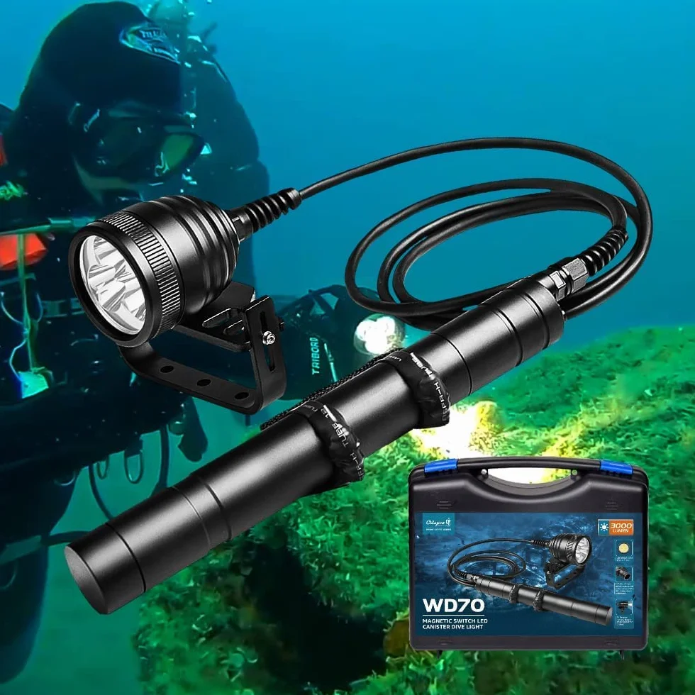 WD70 Canister luz de Buceo 3000 lúmenes Linterna de Buceo