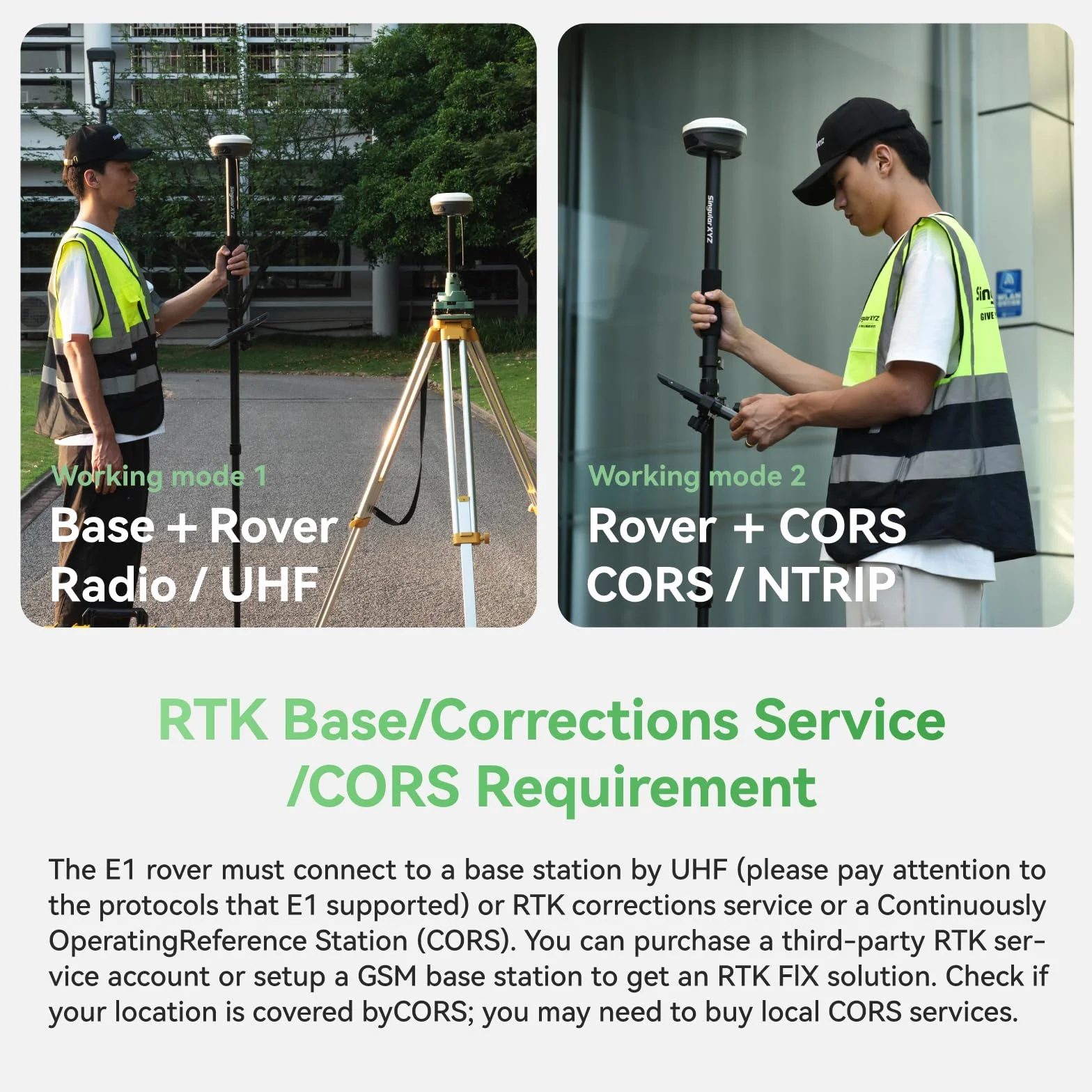 E1 GNSS IMU RTK GPS equipo de topografía Rover receptor Rtk Gnss colector de mano y software de encuesta, 1408 canales, precisión de 1 cm, distancia de 5 km