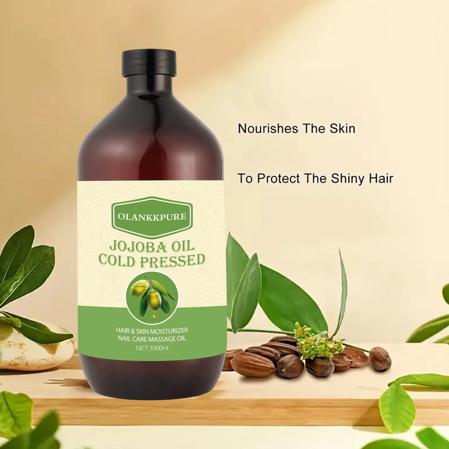 Aceite Portador de Jojoba 100% Puro Prensado en Frío 1000 ml