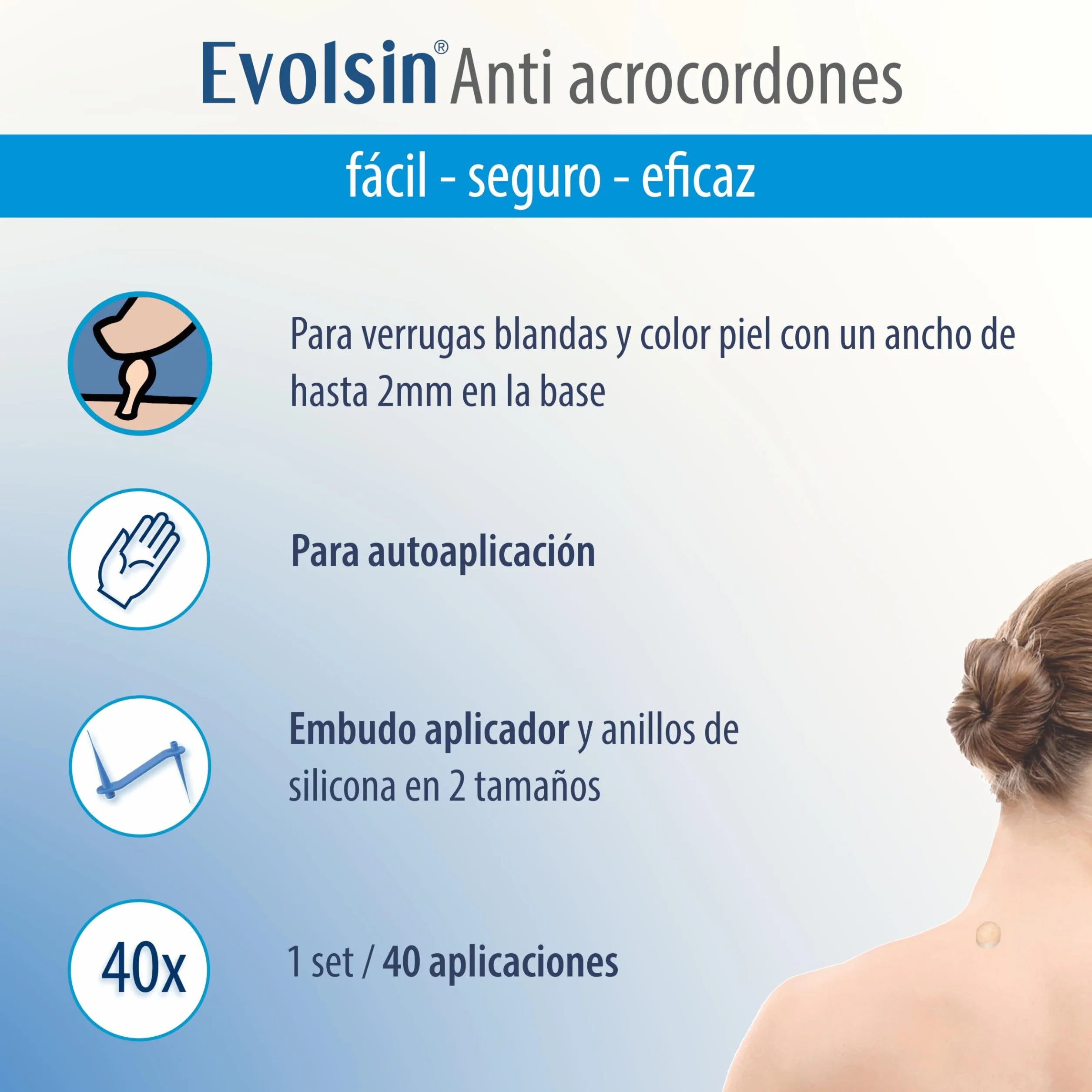 Evolsin Anti acrocordones eficaz contra verrugas del tallo para cuello axilas cuerpo