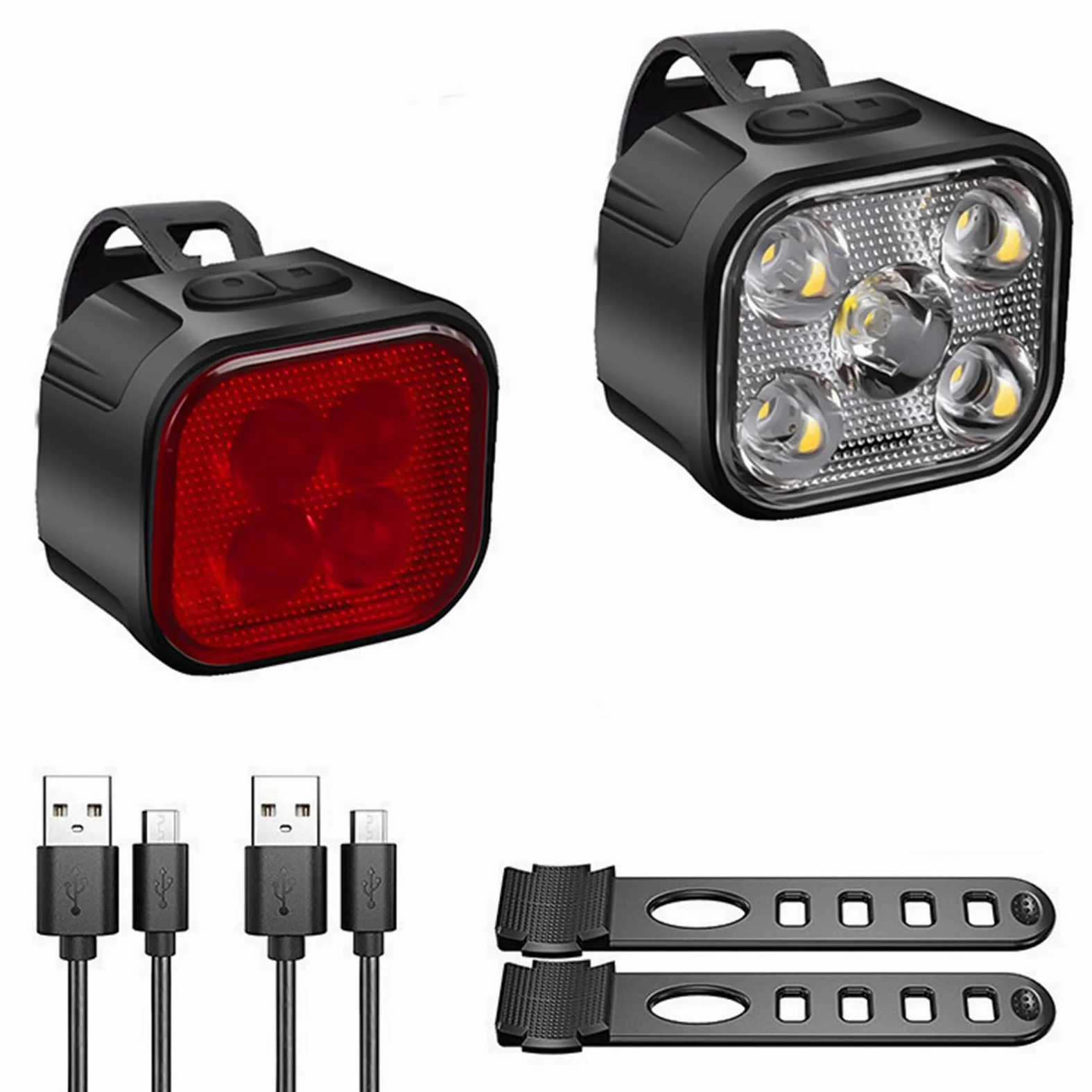 Luces de bicicleta, juego de luces de bicicleta, luz de bicicleta de carga tipo C, luz trasera universal para bicicleta al aire libre, conducción nocturna, bicicleta de carretera