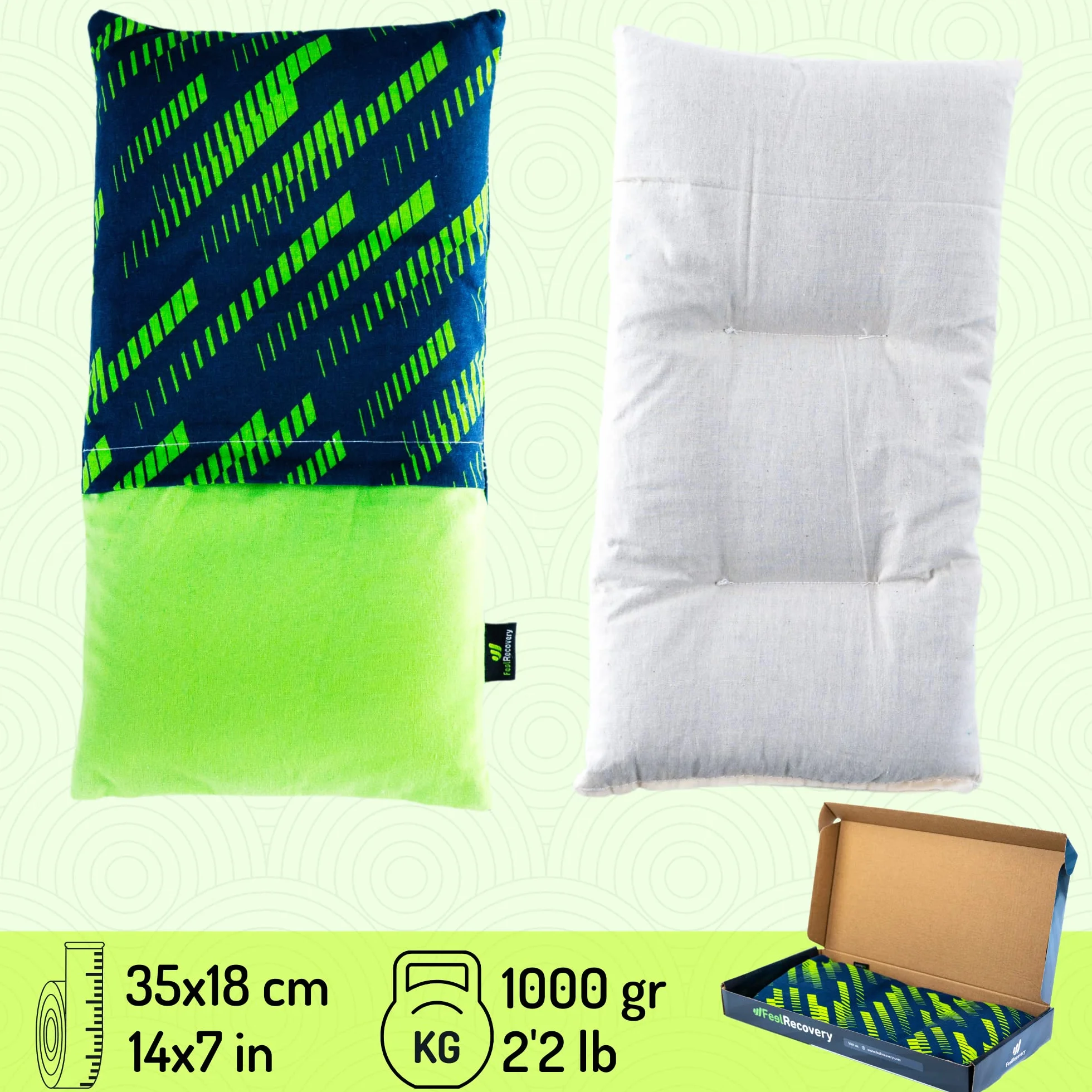 Saco Térmico Semillas Multiusos 35x18 cm Bolsa de Calor Cojín Lavable Algodón 100% Lavanda