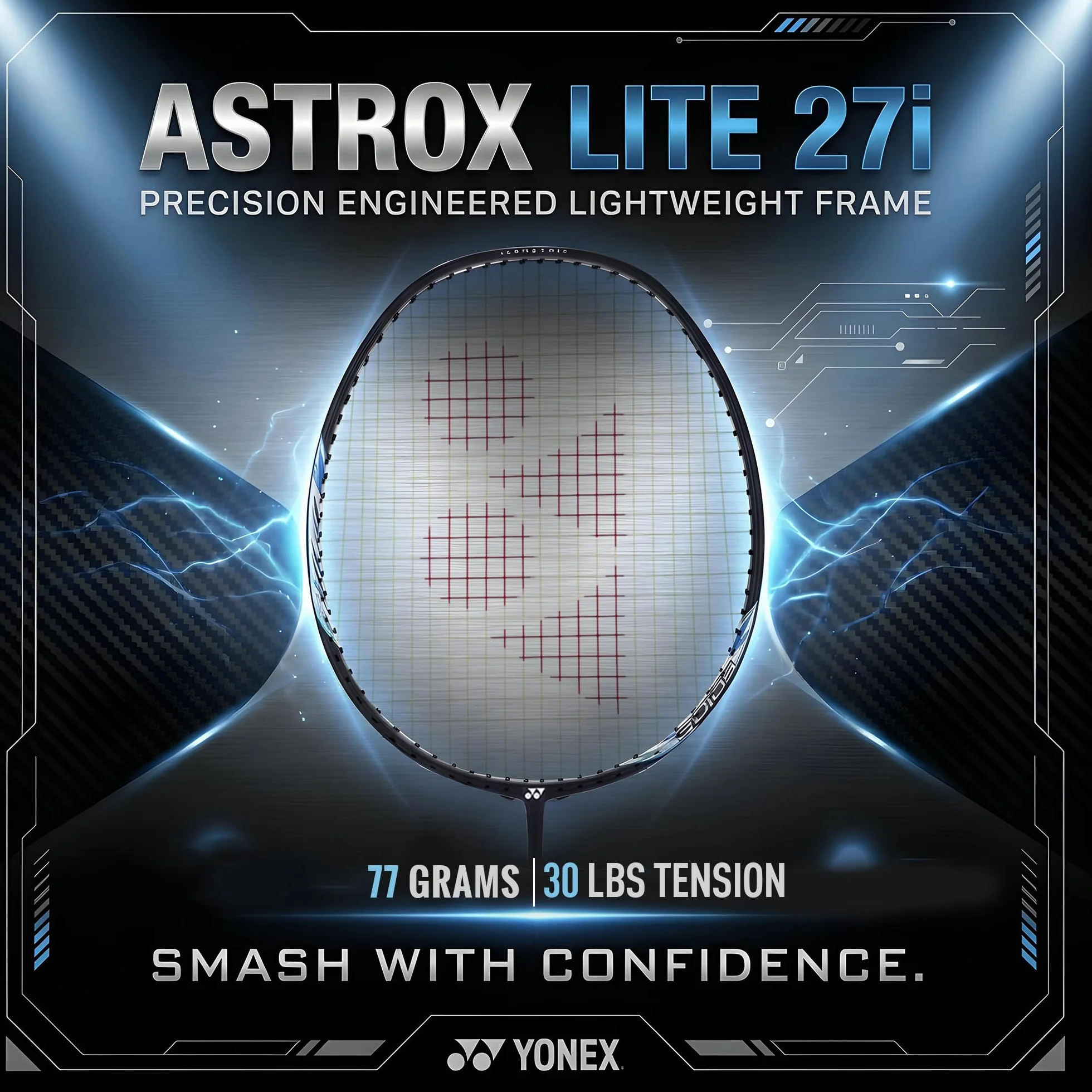 YONEX Astrox Lite Series Raqueta de Bádminton de Grafito G4 77g 30 Libras