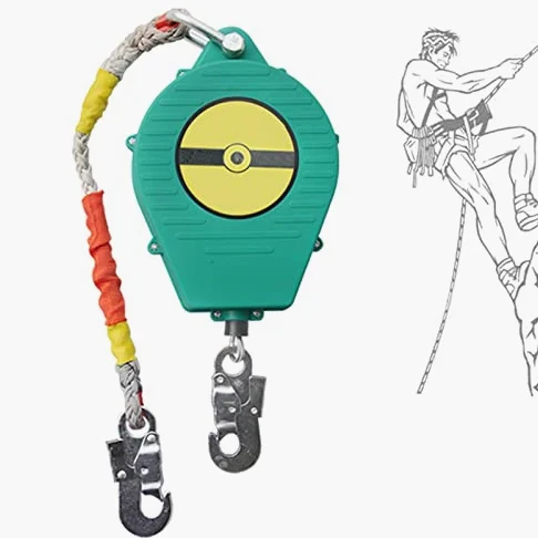 Cuerda de seguridad retráctil para protección contra caídas, línea de vida autorretráctil, dispositivo de protección personal para techos y construcción, capacidad de carga: 150 kg, 7 m (10 m)