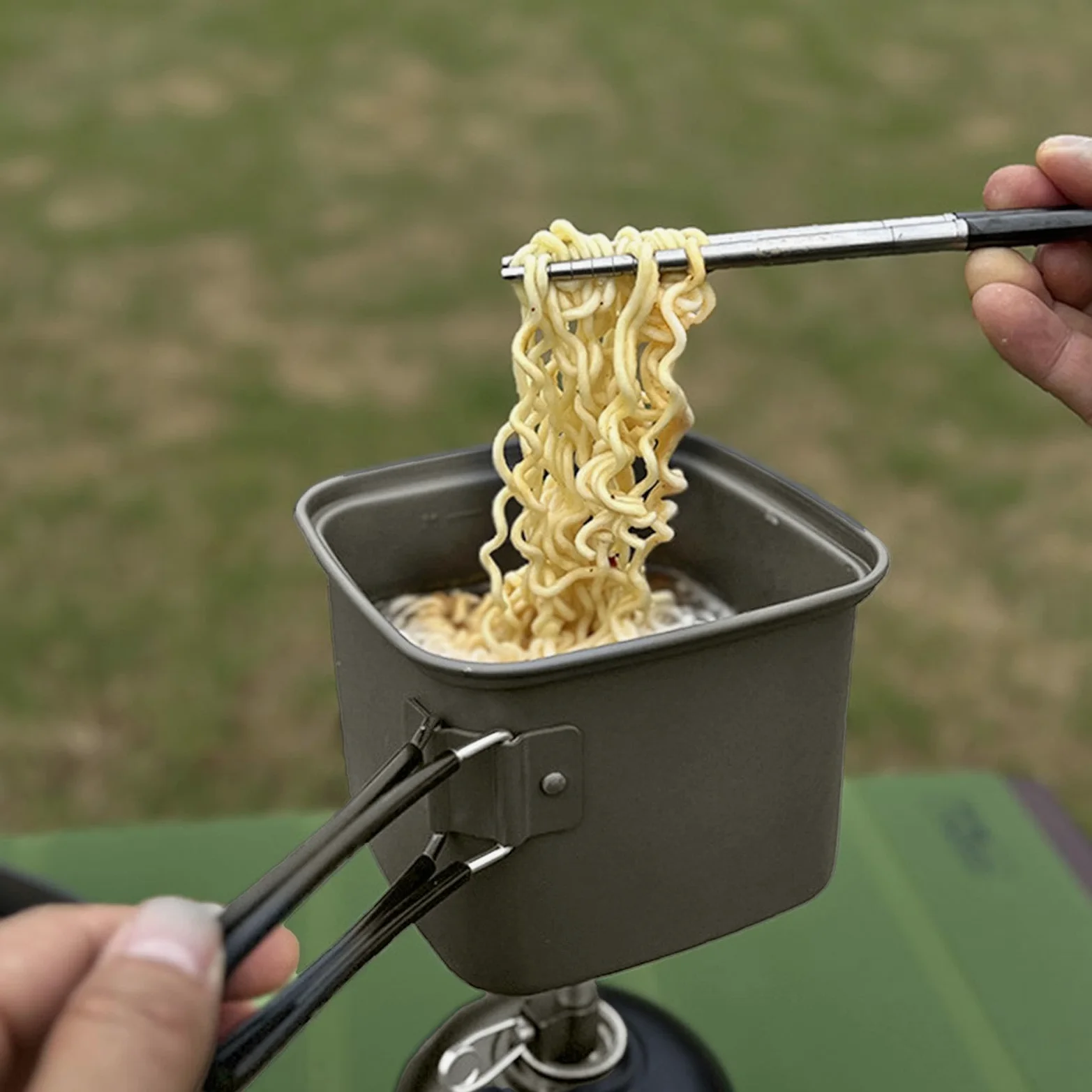 Juego de Utensilios de Cocina para Camping, ollas antiadherentes de | aluminio para exteriores, 5.12 x 5.12 x 4.92 pulgadas, accesorios de equipo de camping, utensilios de cocina multifuncionales
