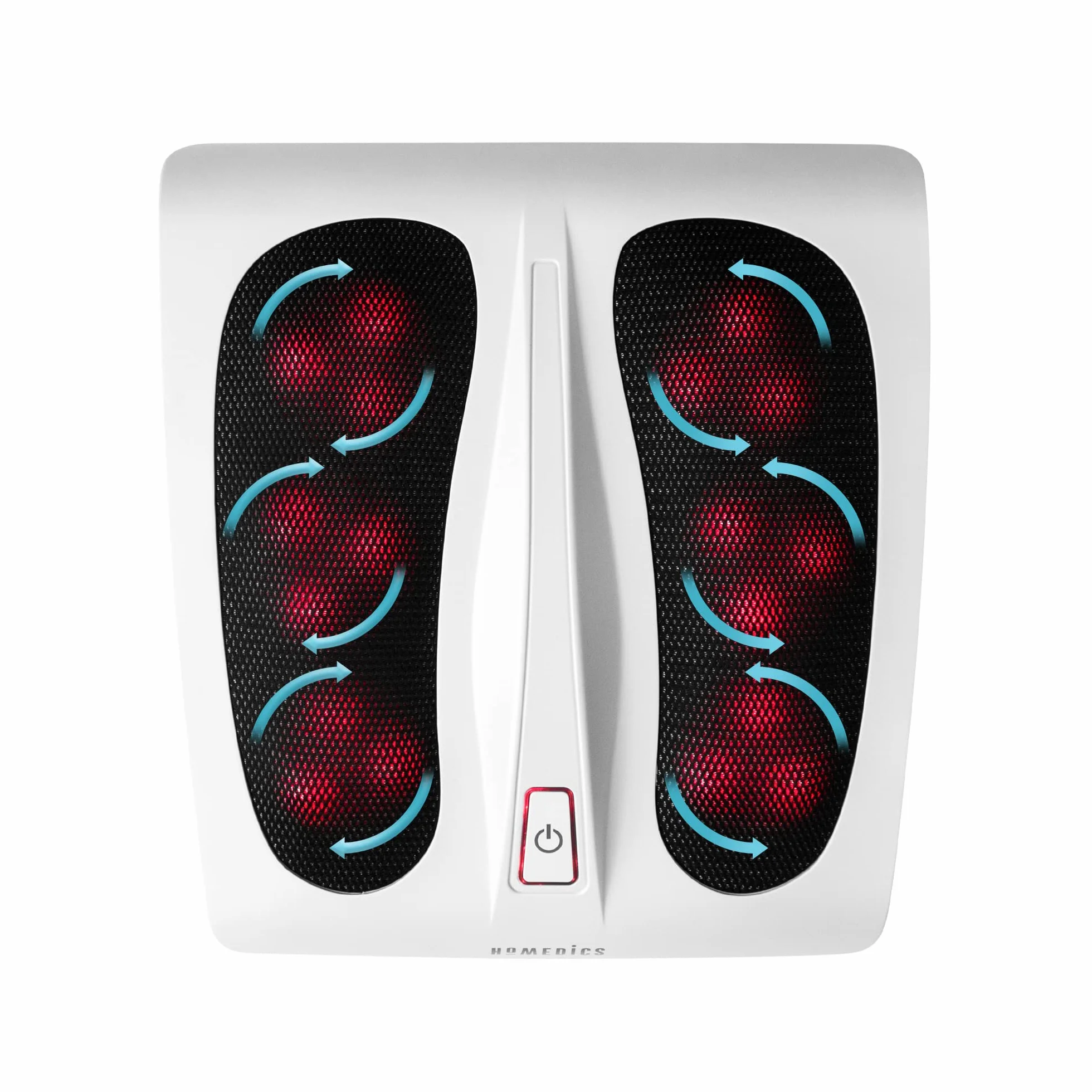 HoMedics Deluxe Shiatsu Masajeador Eléctrico para Pies con Calor – 6 Nodos Giratorios, 18 Cabezales