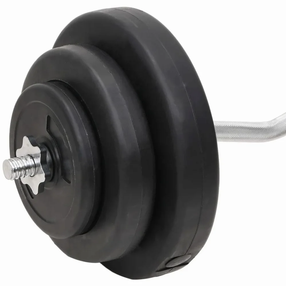 vidaXL Juego de barras y mancuernas con discos 60 kg