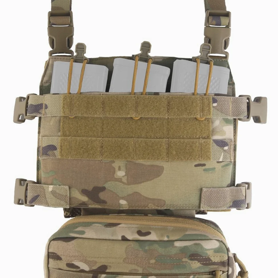Genérico Chaleco Táctico Chest Rig Hebillas Rápidas, Multi Bolsillo Camo Bolsa Abdominal para Cosplay Deporte Outdoor