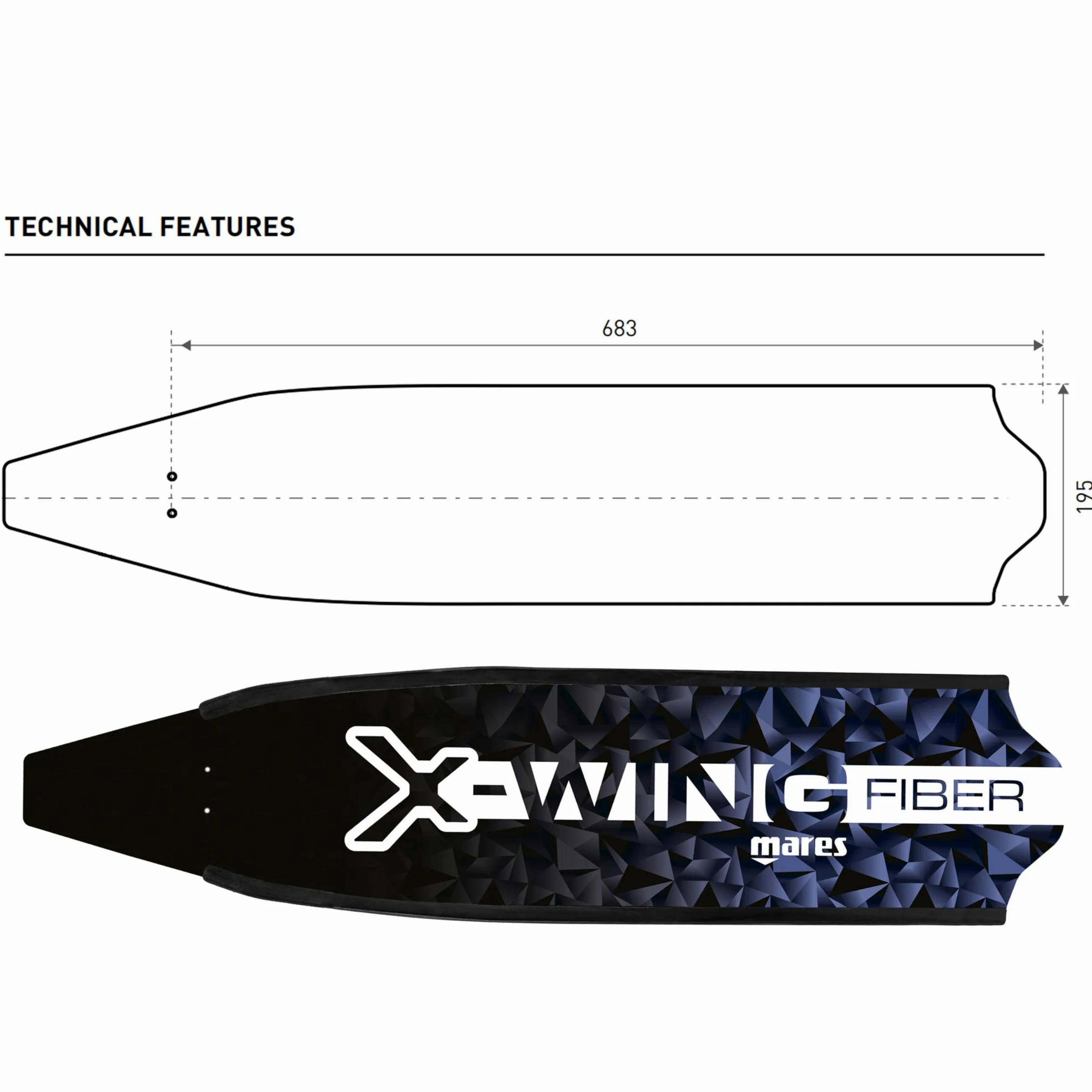 Mares Fin Blade X-Wing Fiber 420917INDISFT