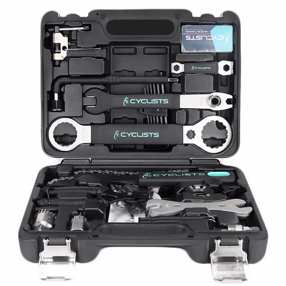 Kit de Herramientas de Reparación de Bicicletas Multifuncionales Todos los Tipos de Bicic Caja con Caja de Plástico Equipo Esencial de Reparación y Mantenimiento de Bicic Universales