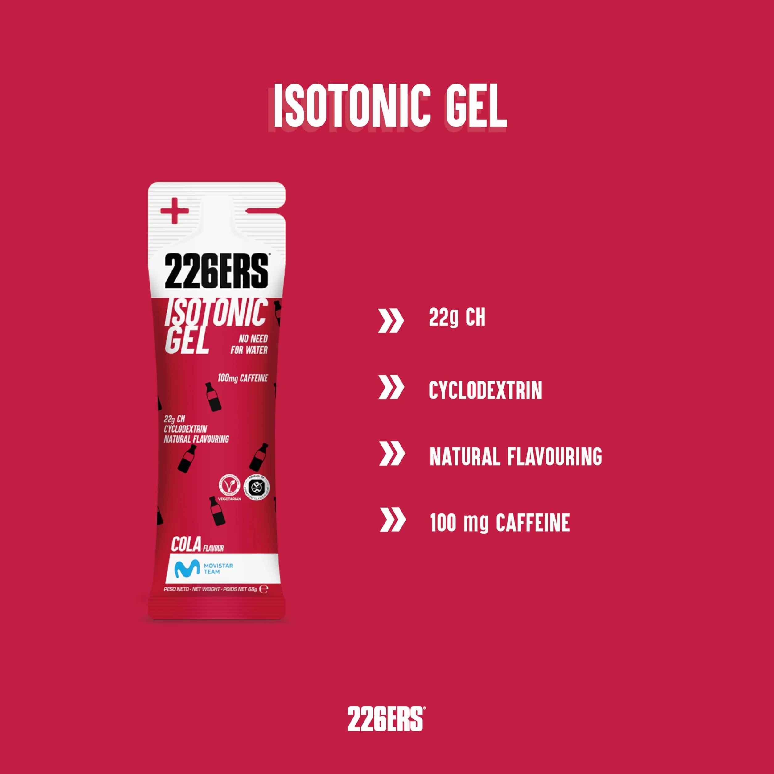 226ERS Isotonic Gel Energético Deportistas Carbohidratos Cafeína Stevia Cola 1 Gel