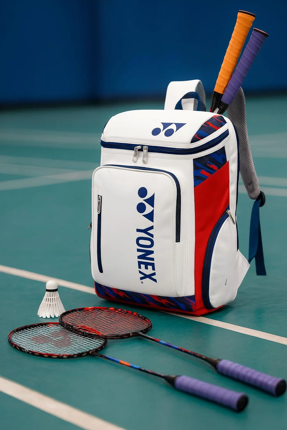 YONEX Mochila deportiva bolsa de raqueta con múltiples compartimentos para bádminton y tenis compartimento para zapatos