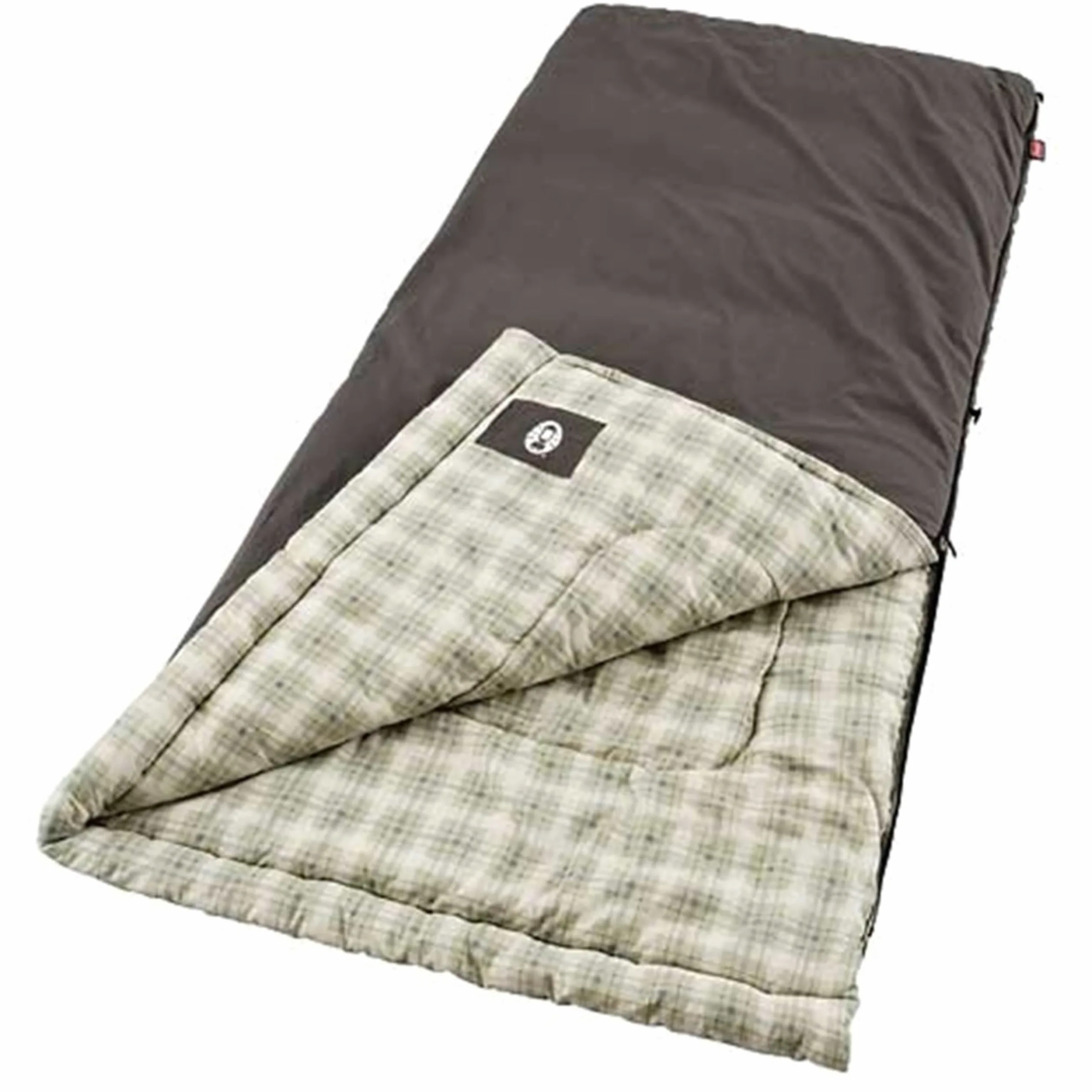 Coleman Heritage - Saco de Dormir Grande y Alto para Clima Frío de -12.2 °C, Cómodo y Cálido de Franela para Adultos, Camping y Uso al Aire Libre