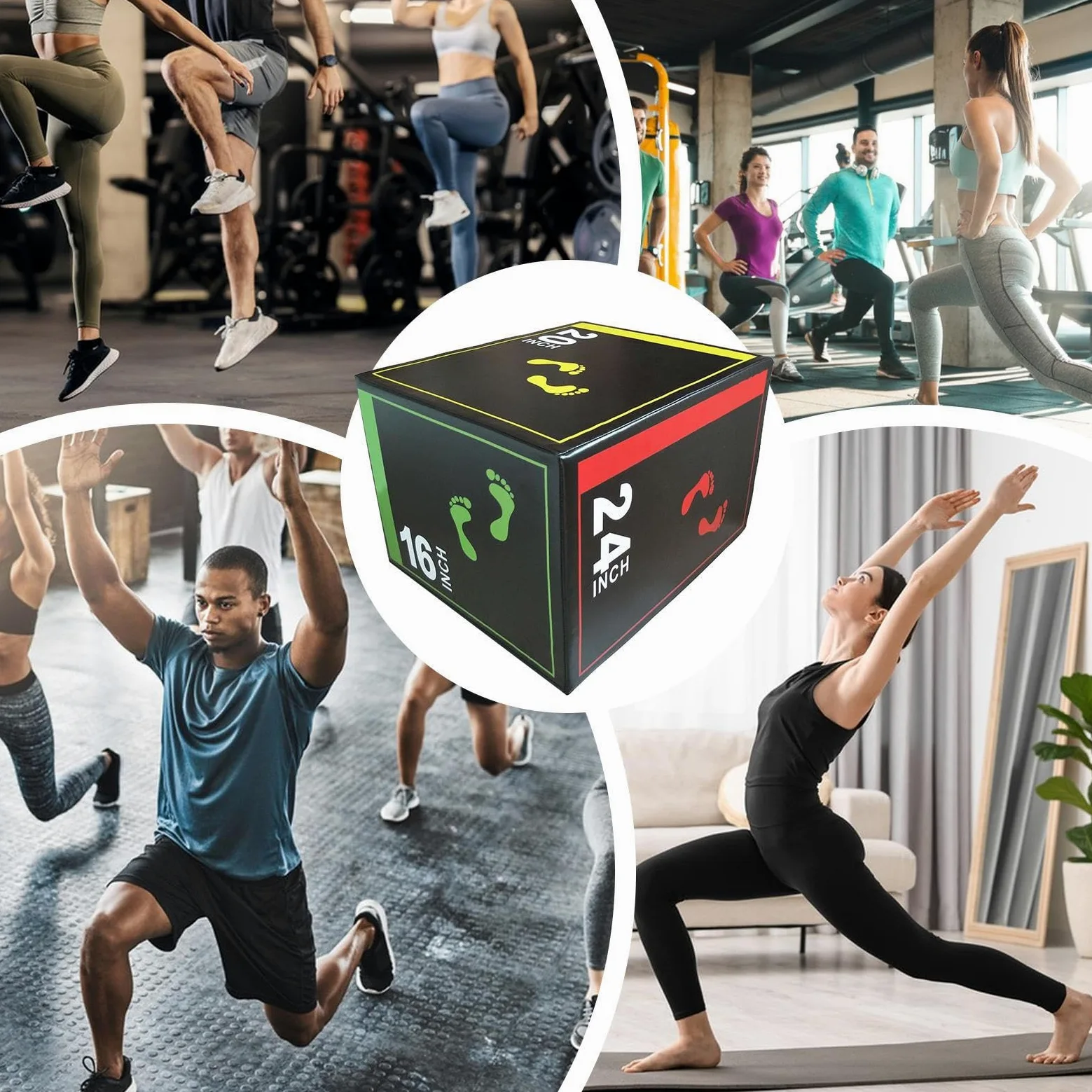 Salto de la caja de ejercicios: caja de ejercicios sin deslizamiento, Equipo de entrenamiento de equilibrio para la jóvenes jóvenes principiantes.
