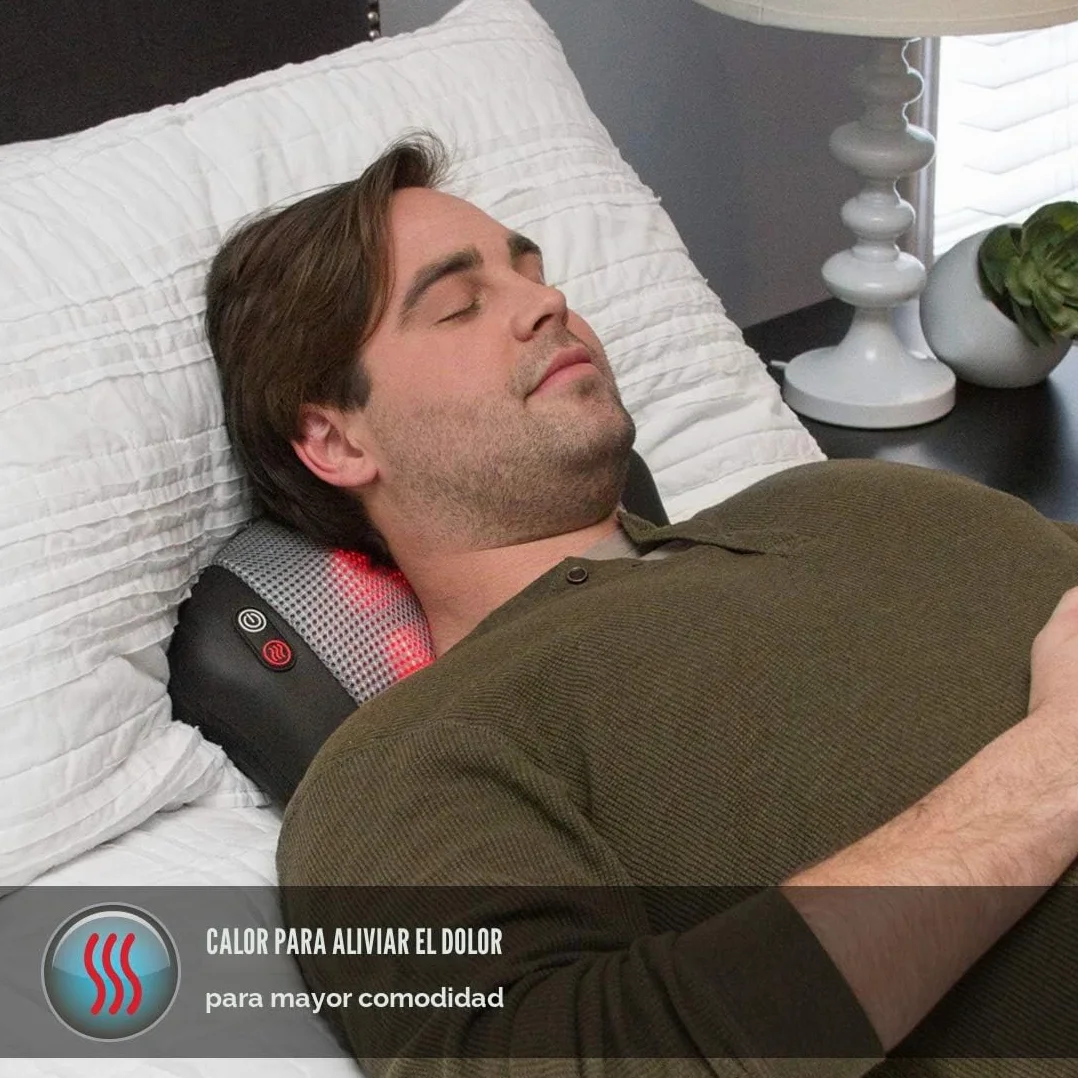 HoMedics Cojín de Masaje Eléctrico Portátil Shiatsu con Calor para Espalda, Hombros y Cuello