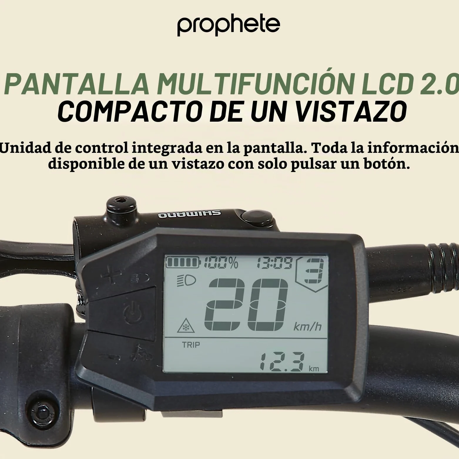 Prophete Dice 2.0 E-MTB 29" – Motor de Rueda Trasera Enovation 48 V, 250 W, 46 NM, 9 Marchas, Alcance de 130 km, Horquilla Suntour XCT, Frenos de Disco hidráulicos, Color Beige Arena | Motor de rueda trasera de 48 V, 250 W, 46 Nm, 9 marchas, 130 km de alc