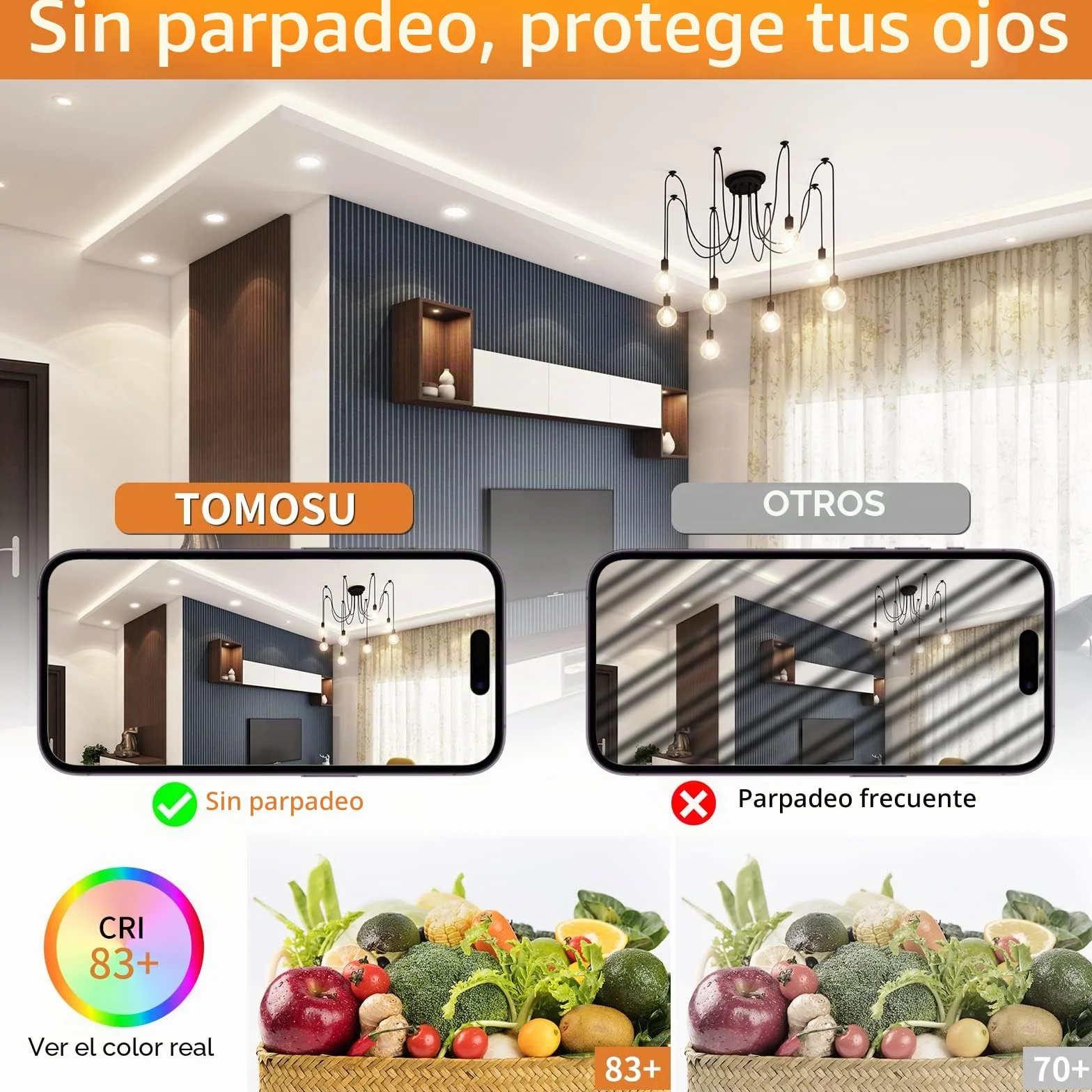 Tomosu Pack 10 Downlight LED Techo Empotrable Extraplano Redondo 5W 450LM Blanco Natural 4000K IP44 Corte 75-90mm AC 220-240V