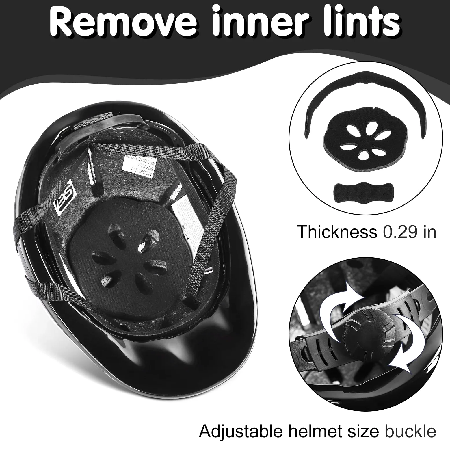 Casco de equitación ajustable para niños de 2 a 6 años, talla S y tamaño de cabeza de 48 a 54 cm (negro)