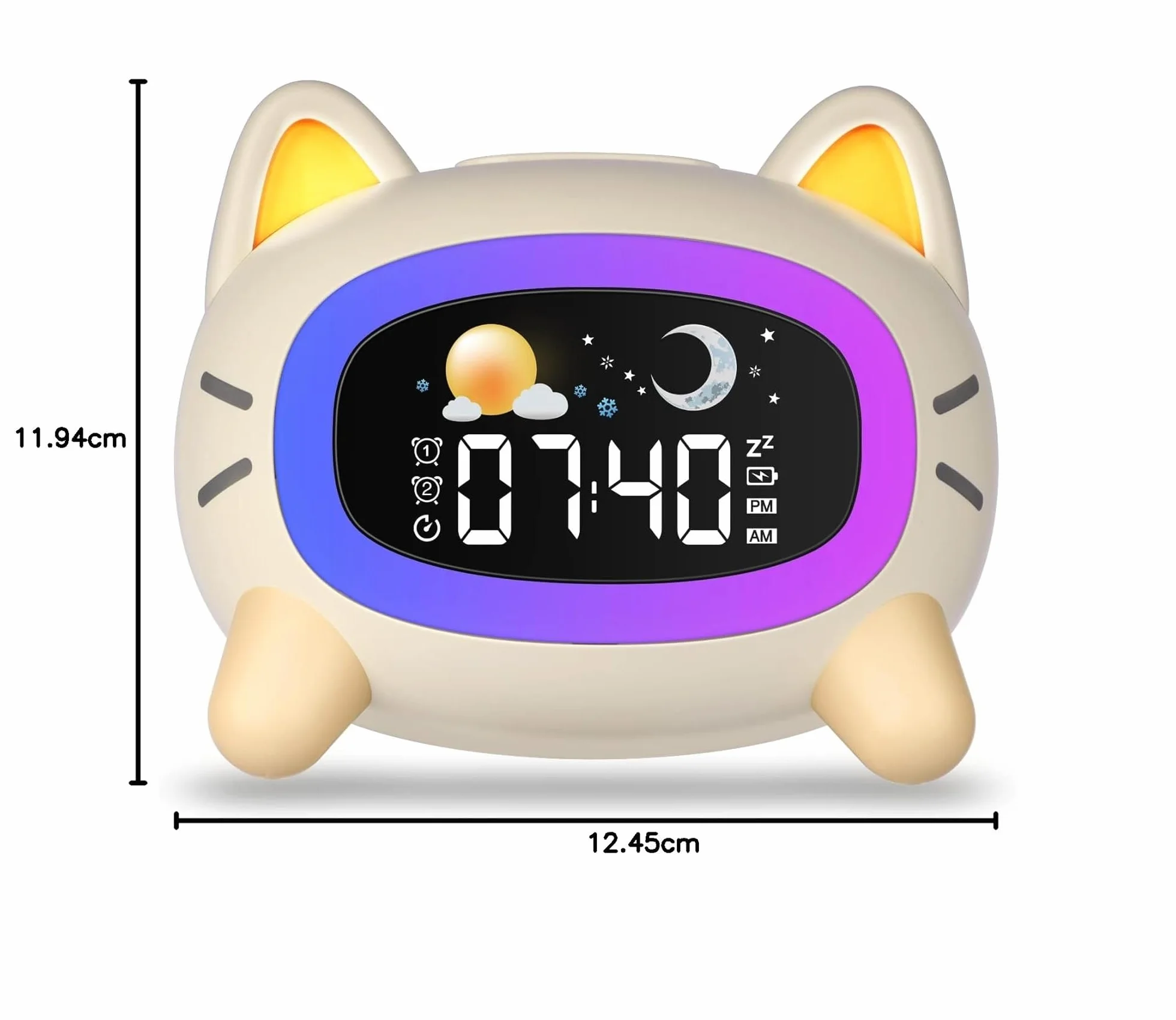 Uplayteck Reloj Despertador Infantil con Luz Nocturna y Alarma Recargable