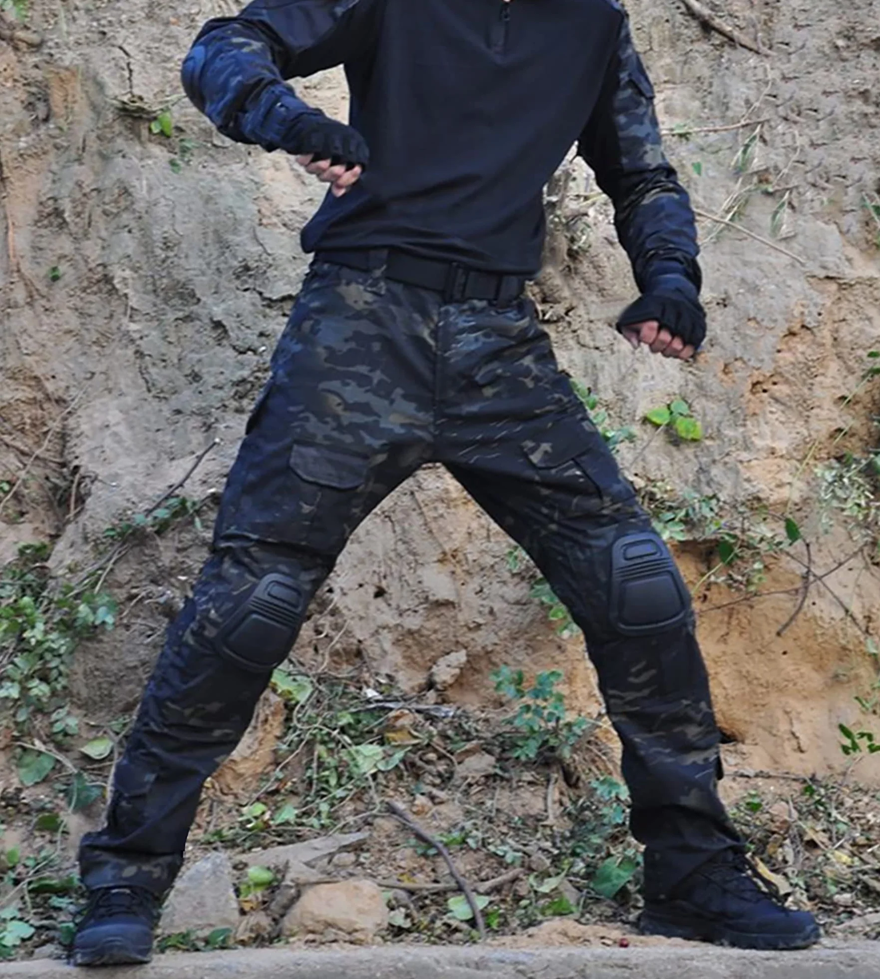 Pantalones Tácticos Airsoft Multibolsillo Duty Paints Paintball Caza Pesca con Rodilleras
