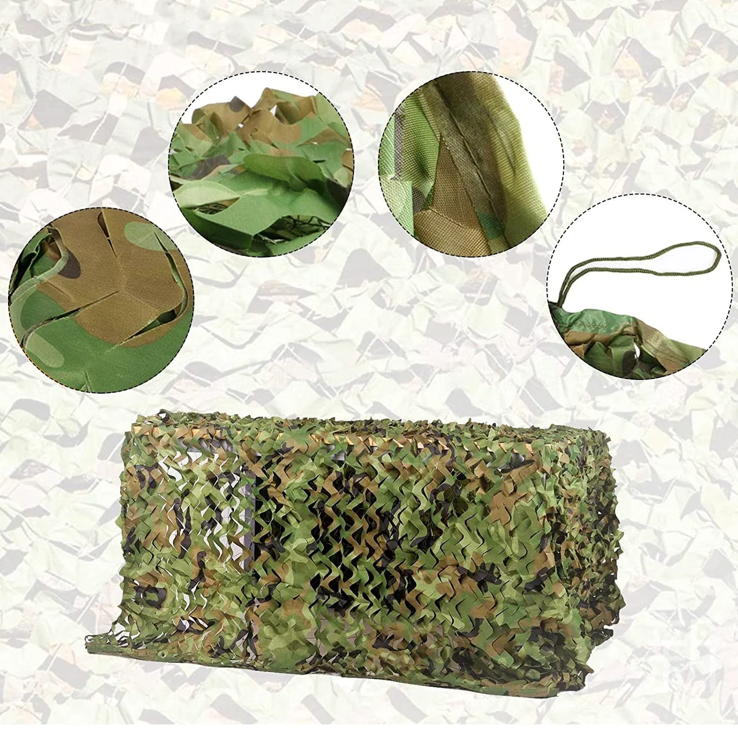 Red de camuflaje para exteriores, 10 x 20 m, ideal para caza, observación de aves, protección solar, selva y observación de vida silvestre, tela duradera para máxima ocultación