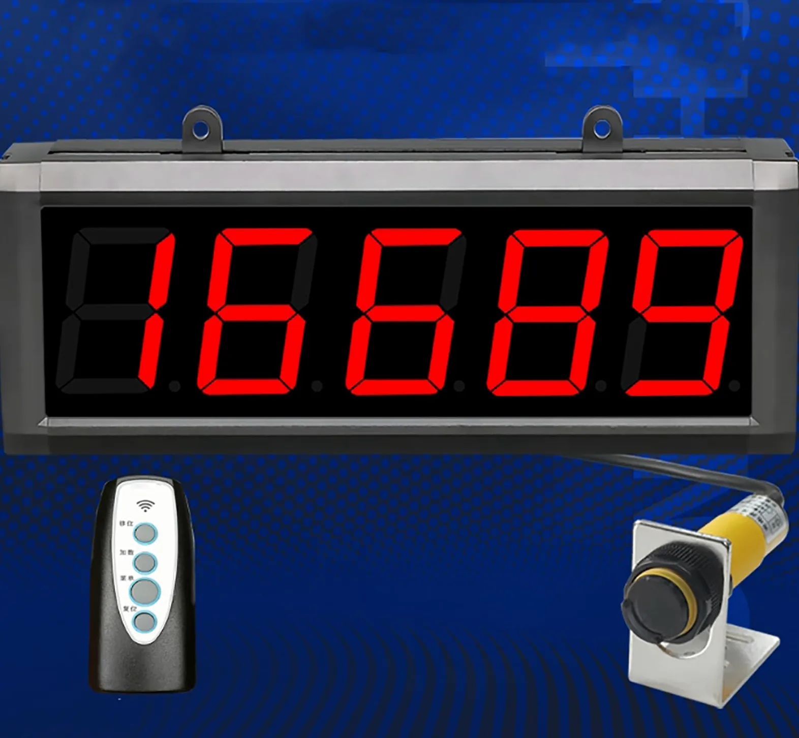 KEhtu Contador Digital LED, Contador Más-Menos De 3 Pulgadas, Contador De Visitantes De hasta 9999 Personas, para Líneas De Montaje, Cintas Transportadoras, Conteo De Flujo De Pasajeros