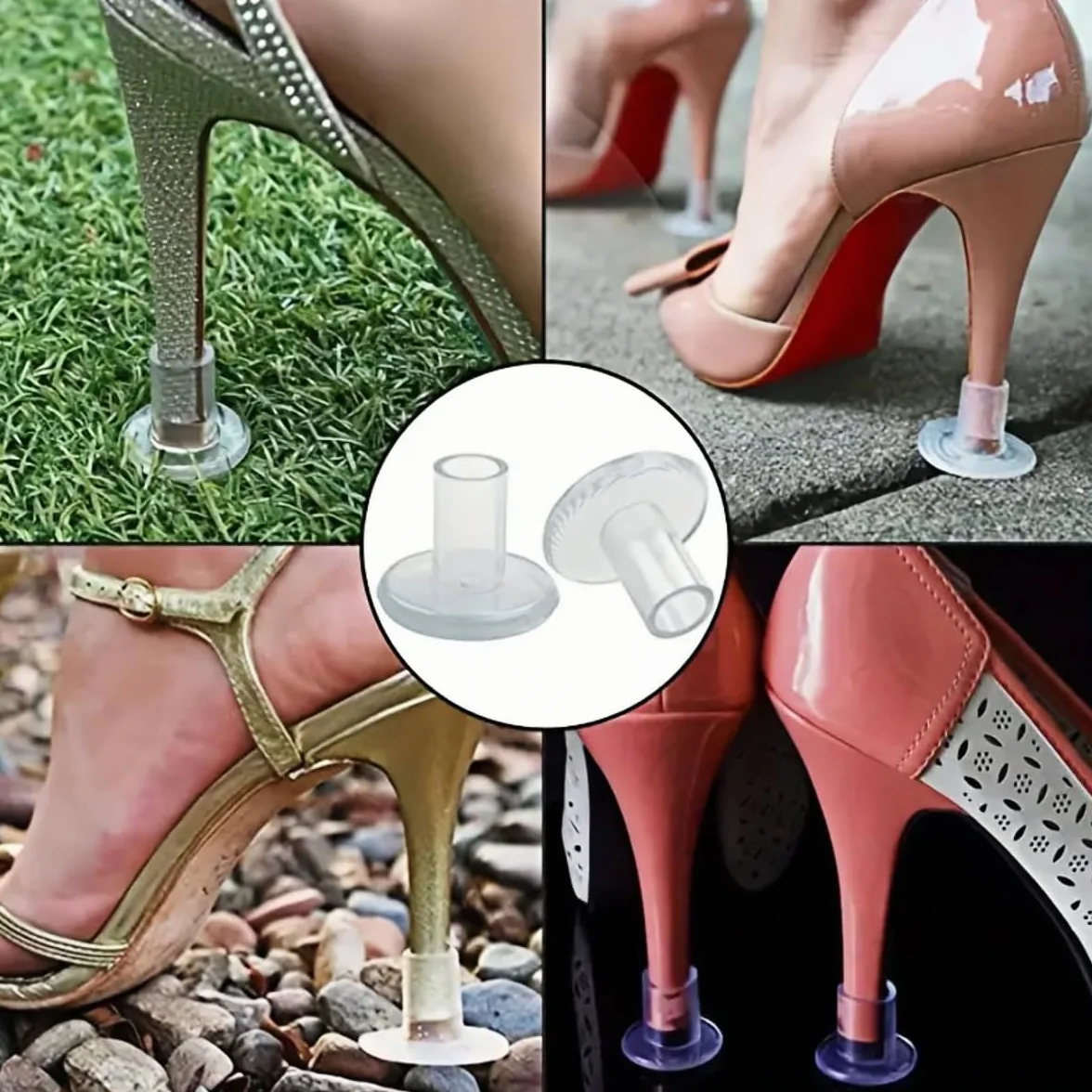 Protector De Tacón Alto Tapones Para El Talón Cubre Talón Zapatos De Mujer Blanco Tamaños XS S M L