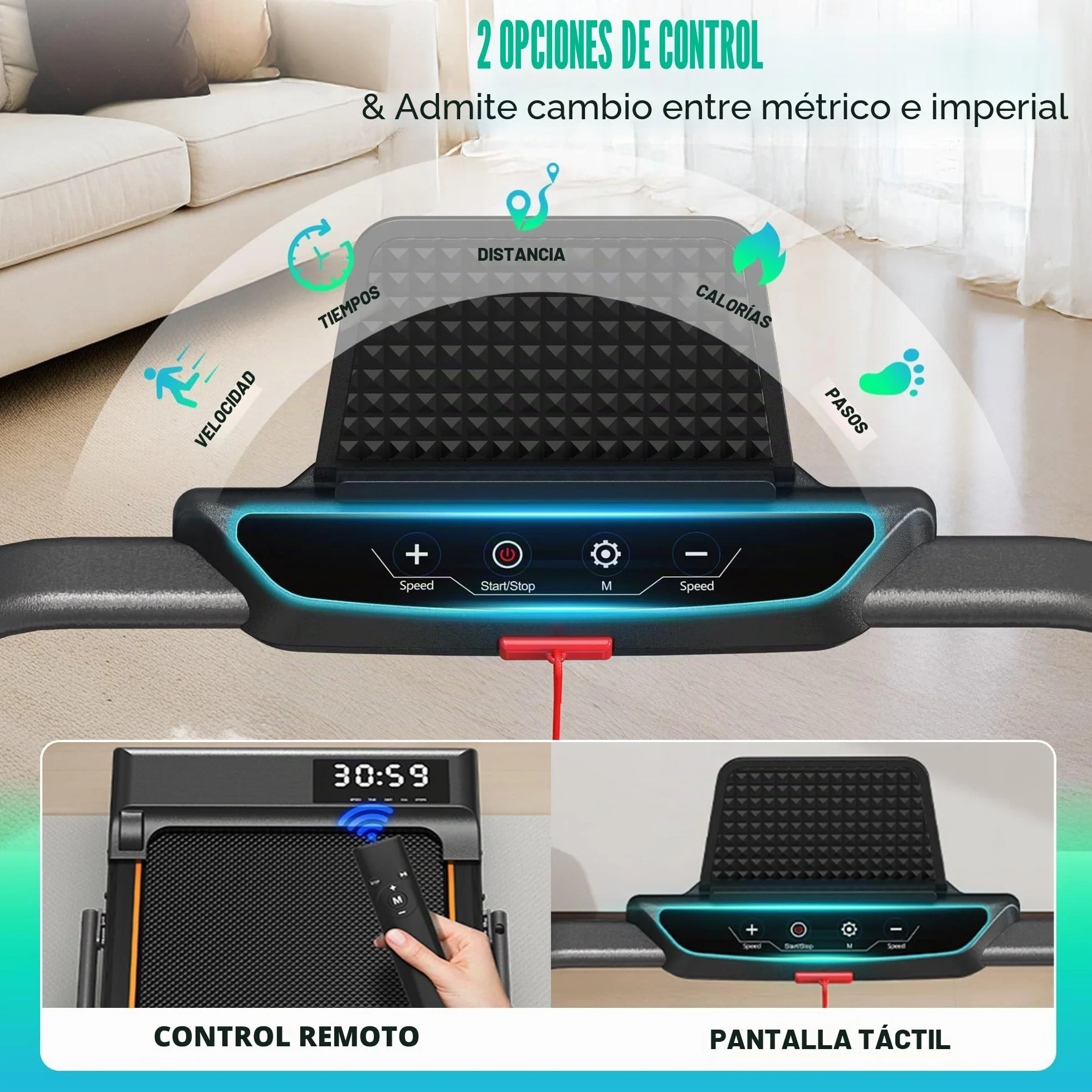 Cinta de Correr Plegable, 7% Inclinación, 2.5HP Walking Pad para Debajo del Escritorio, 4 en 1 Cinta de Correr Eléctrica para Hogar/Oficina | TW1 1-6km/h | TW2 1-12km/h |FT50 12KM/H App & Bluetooth