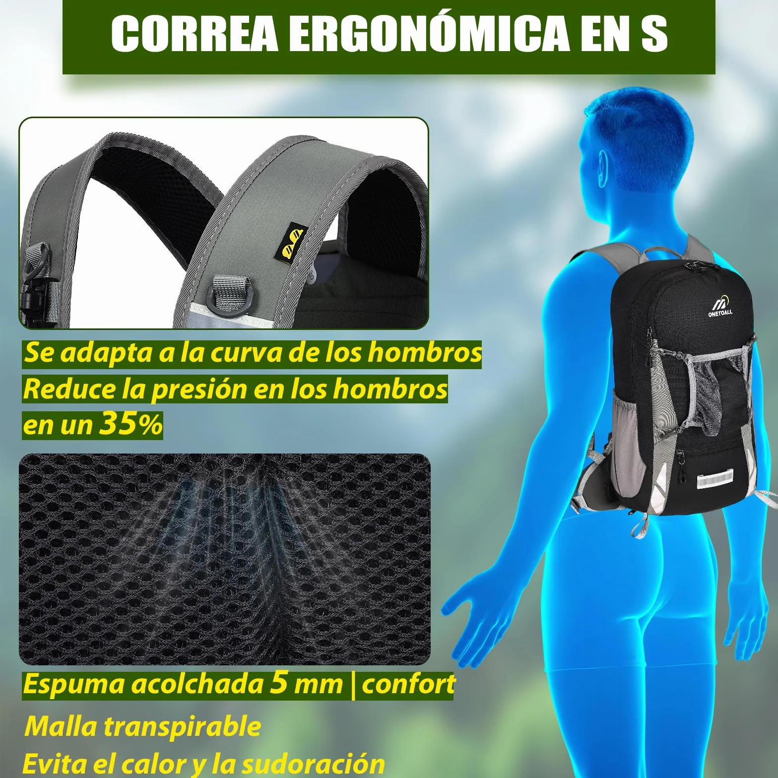 Local Lion Mochila de Ciclismo 20L/30L Montaña Senderismo Macutos Trekking Camping al Aire Libre Nylon con Cubierta de Lluvia para Hombres y Mujeres