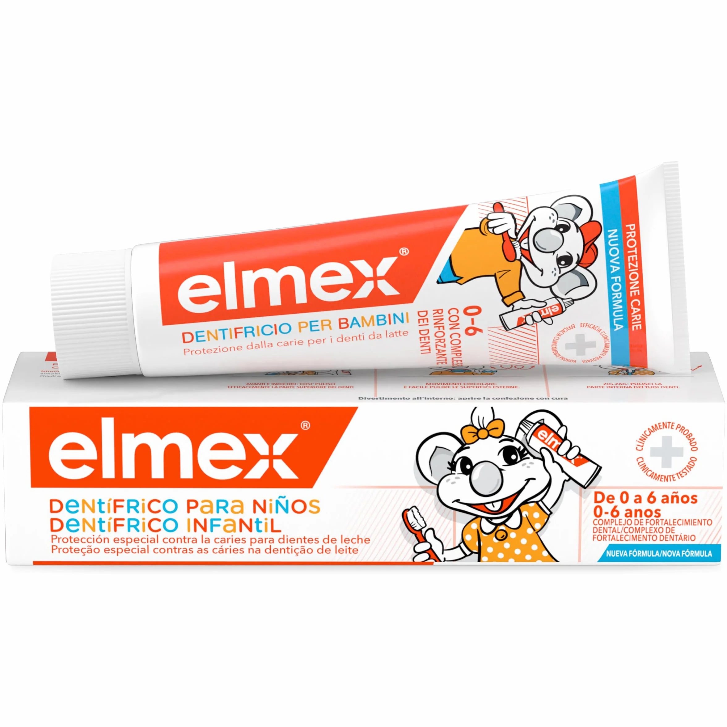 Elmex Pasta de Dientes Infantil Protección Caries 50 ml 1000ppm Fluoruro de Amina 0-6 Años