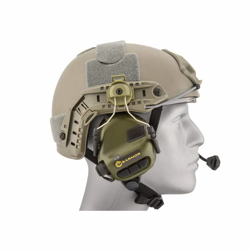 Earmor M32H - Auriculares de diadema con protección de ruido NRR 22, ajustables, color verde